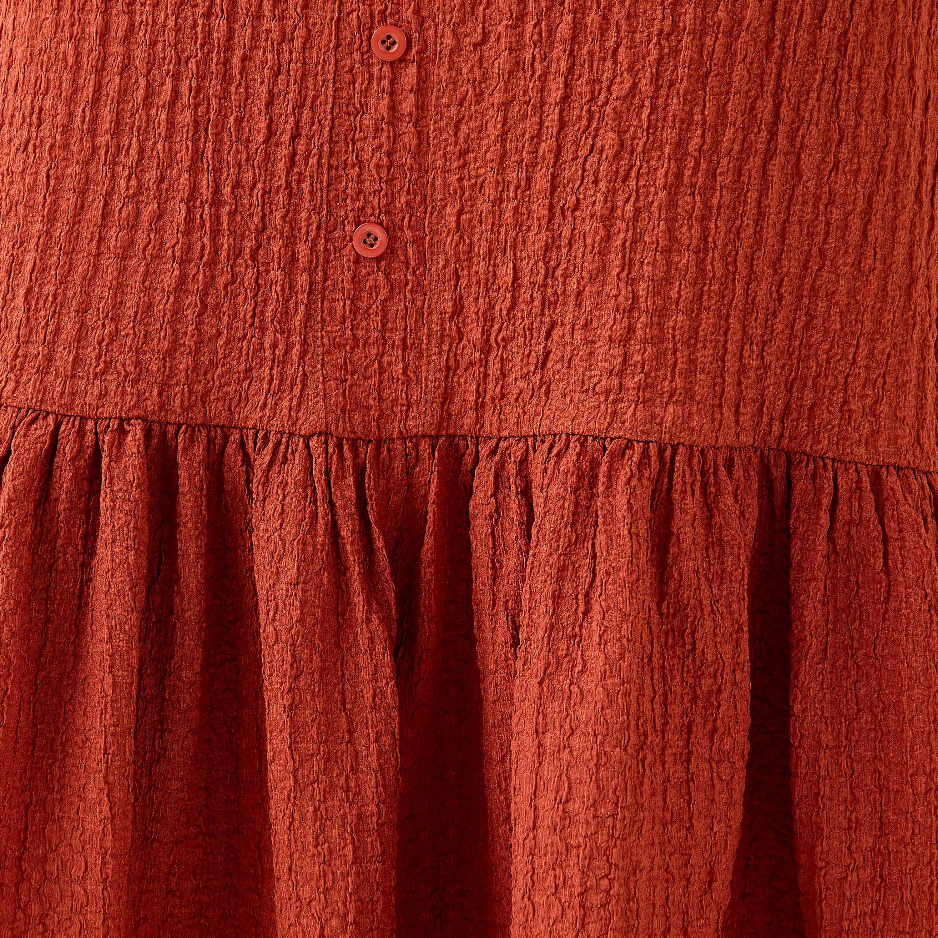 فستان ميدي بارز الملمس بأكمام منفوخة-women-clothing-dresses-image-2