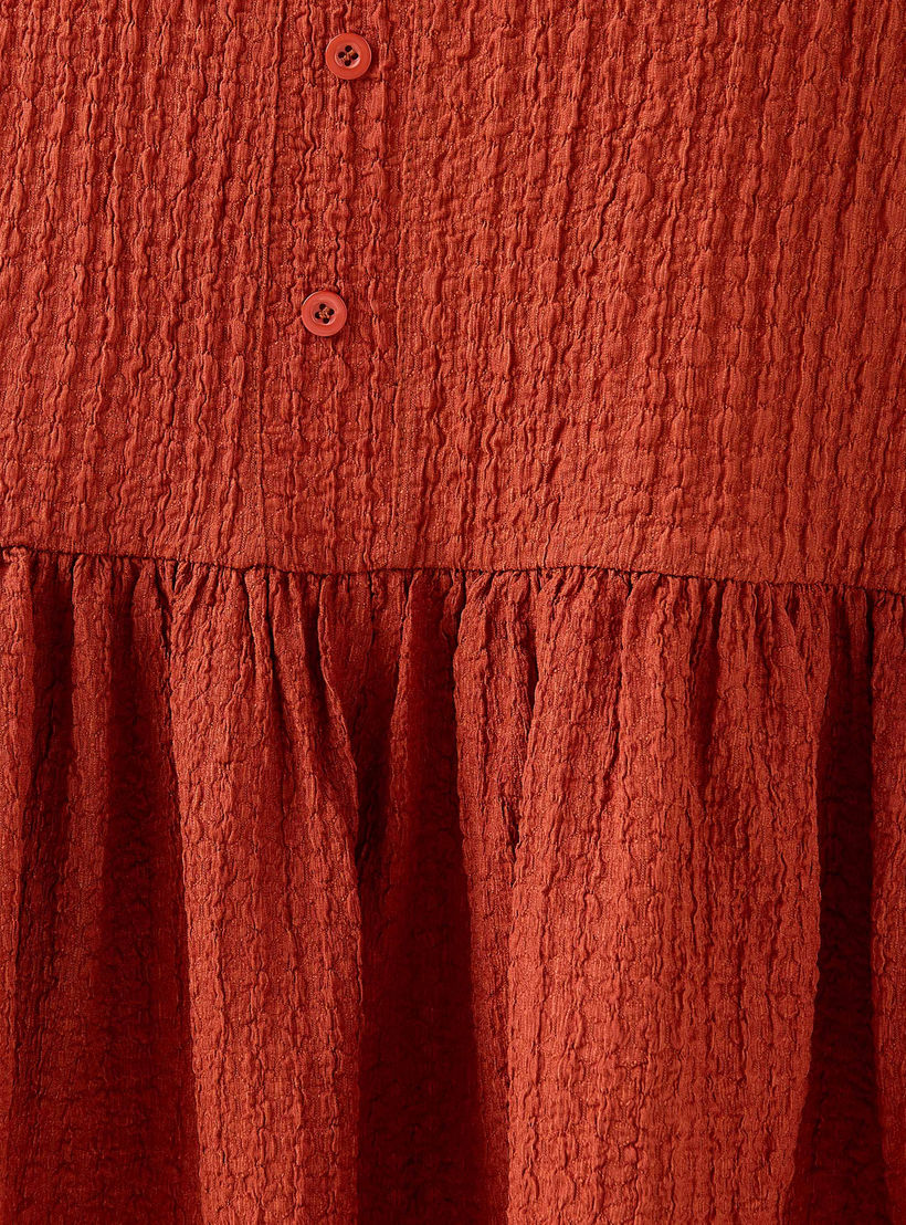 فستان ميدي بارز الملمس بأكمام منفوخة-women-clothing-dresses-image-2