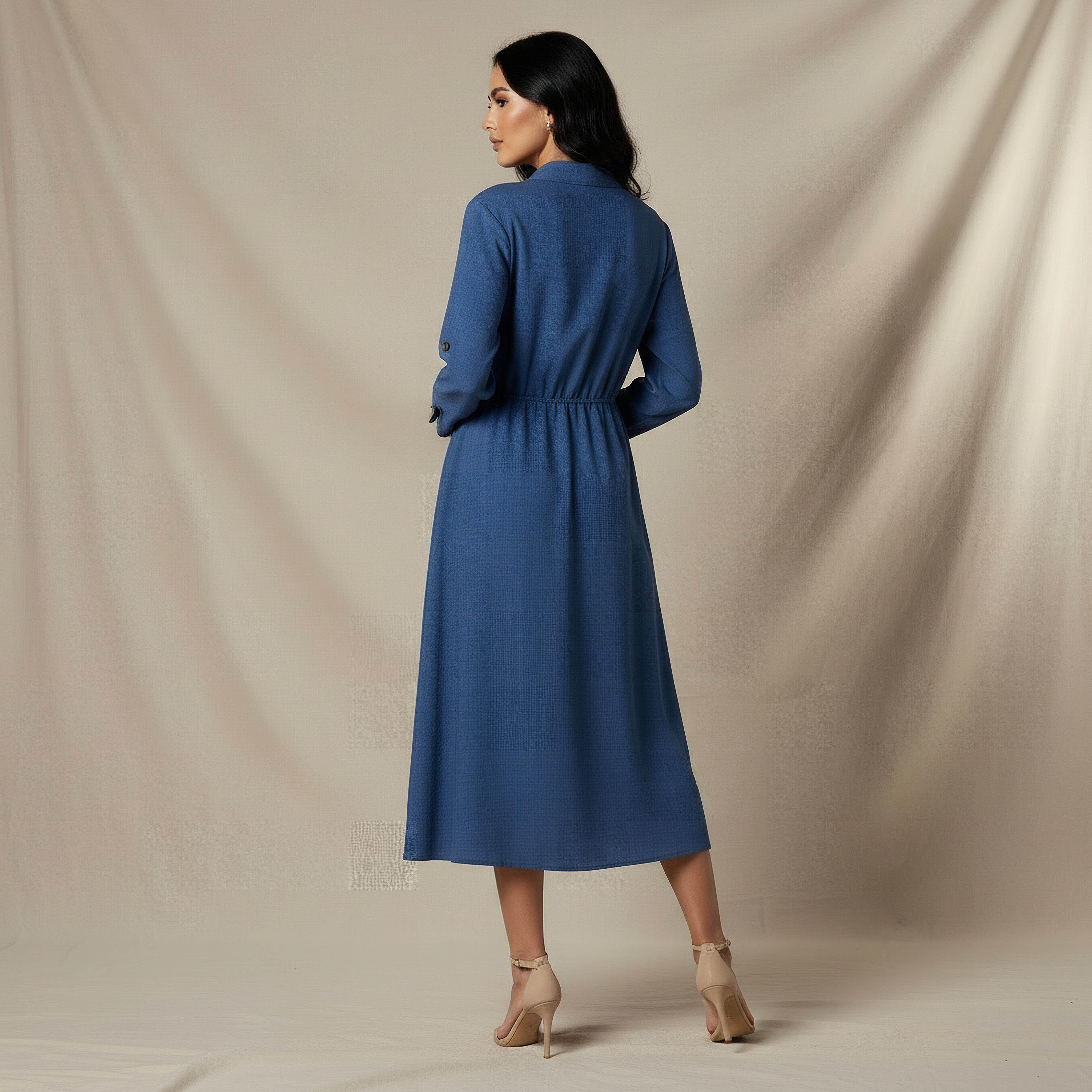 Midi Linen Shirt Dress with 3/4 Sleeves-PROMO_SP_AE_2FOR169_110625-image-3