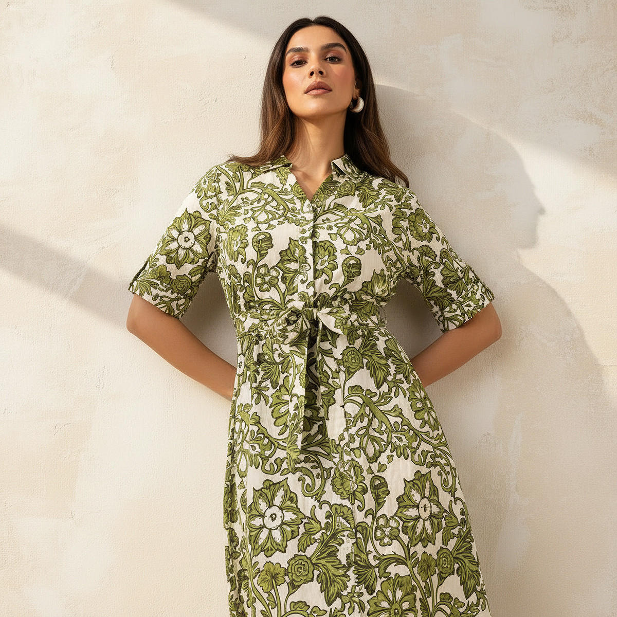 فستان قميص ميدي بحزام وتصميم بطبعات-women-clothing-dresses-image-3