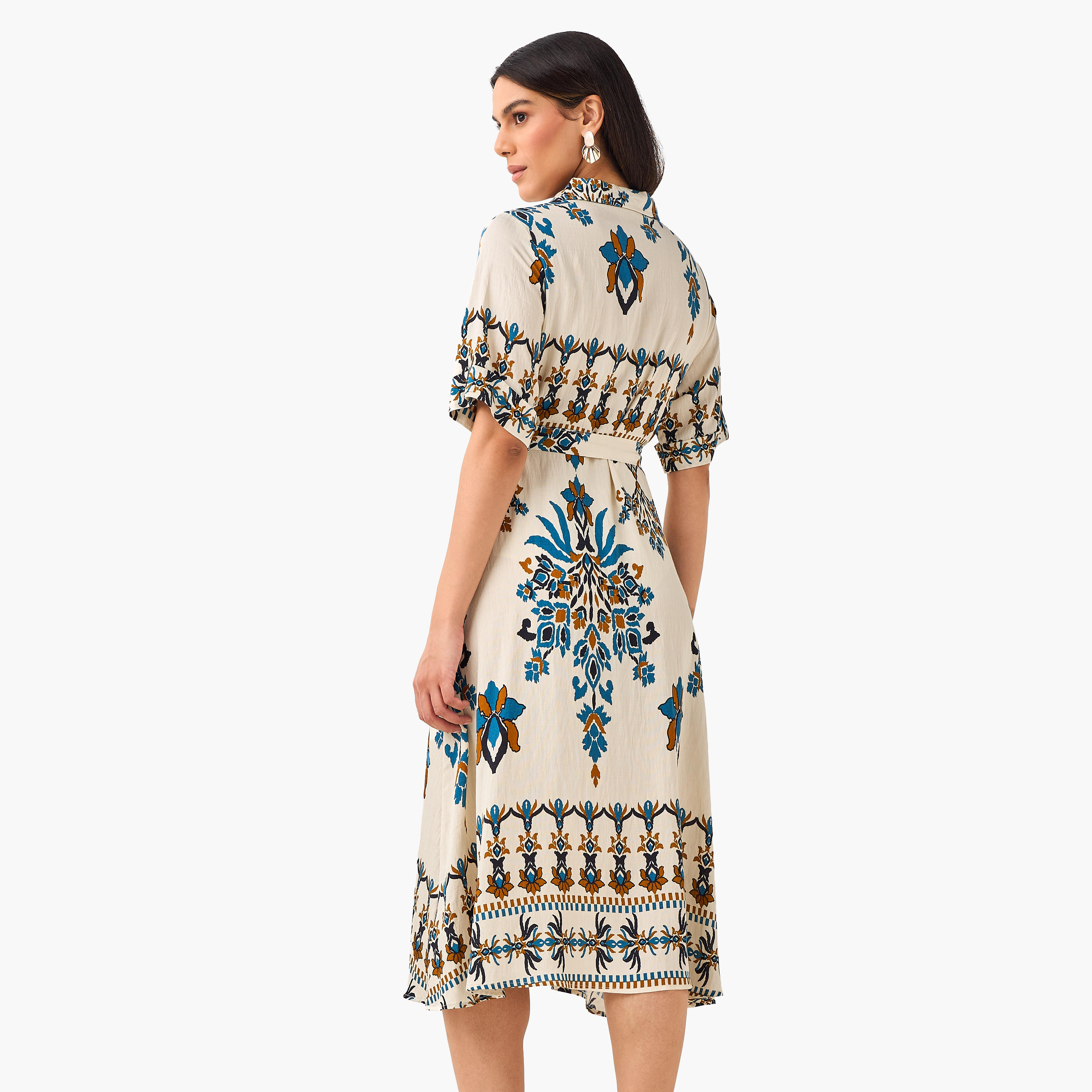 Belted Midi Shirt Dress with Printed Design-women-clothing-dresses-image-5
