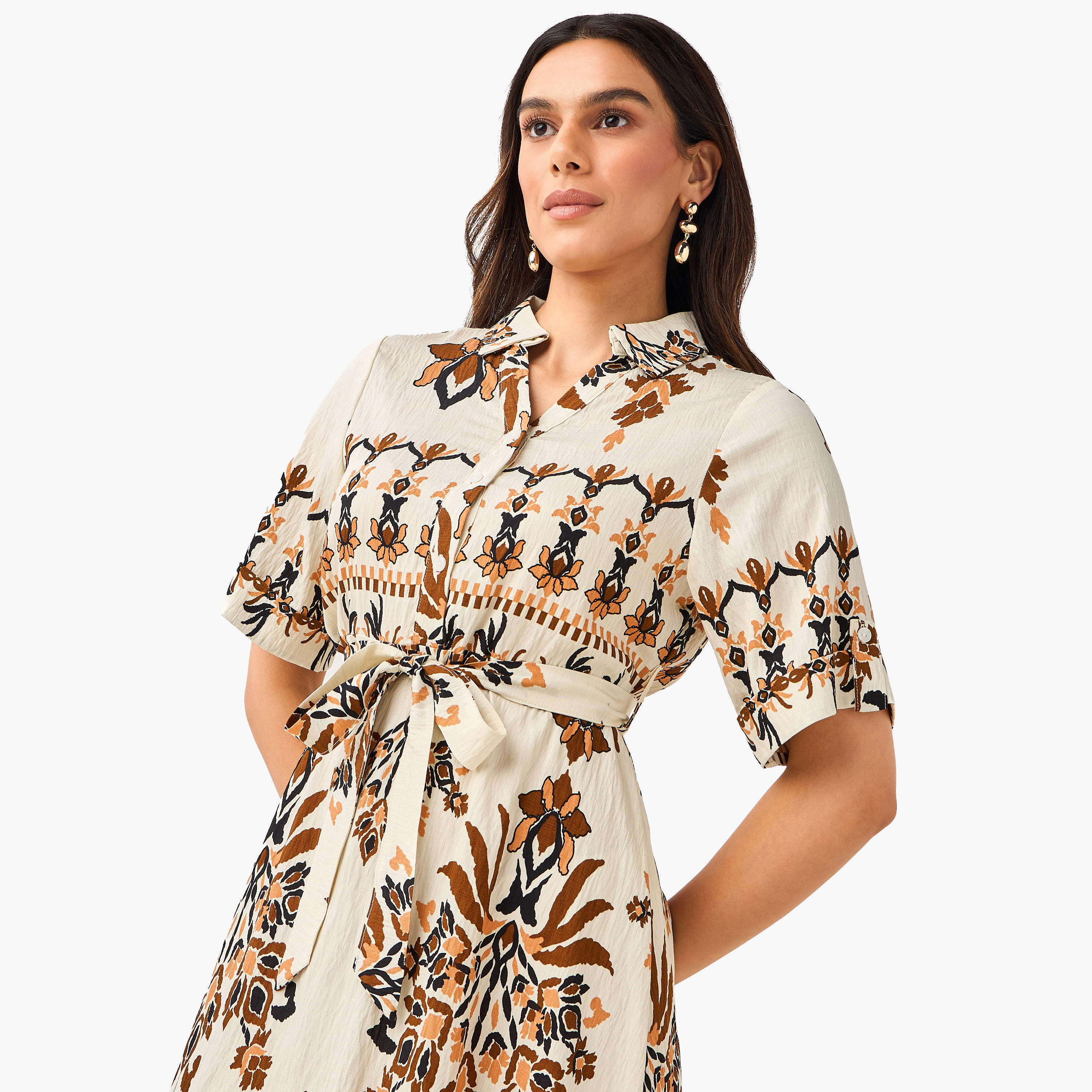 فستان قميص ميدي بحزام وتصميم بطبعات-women-clothing-dresses-image-5