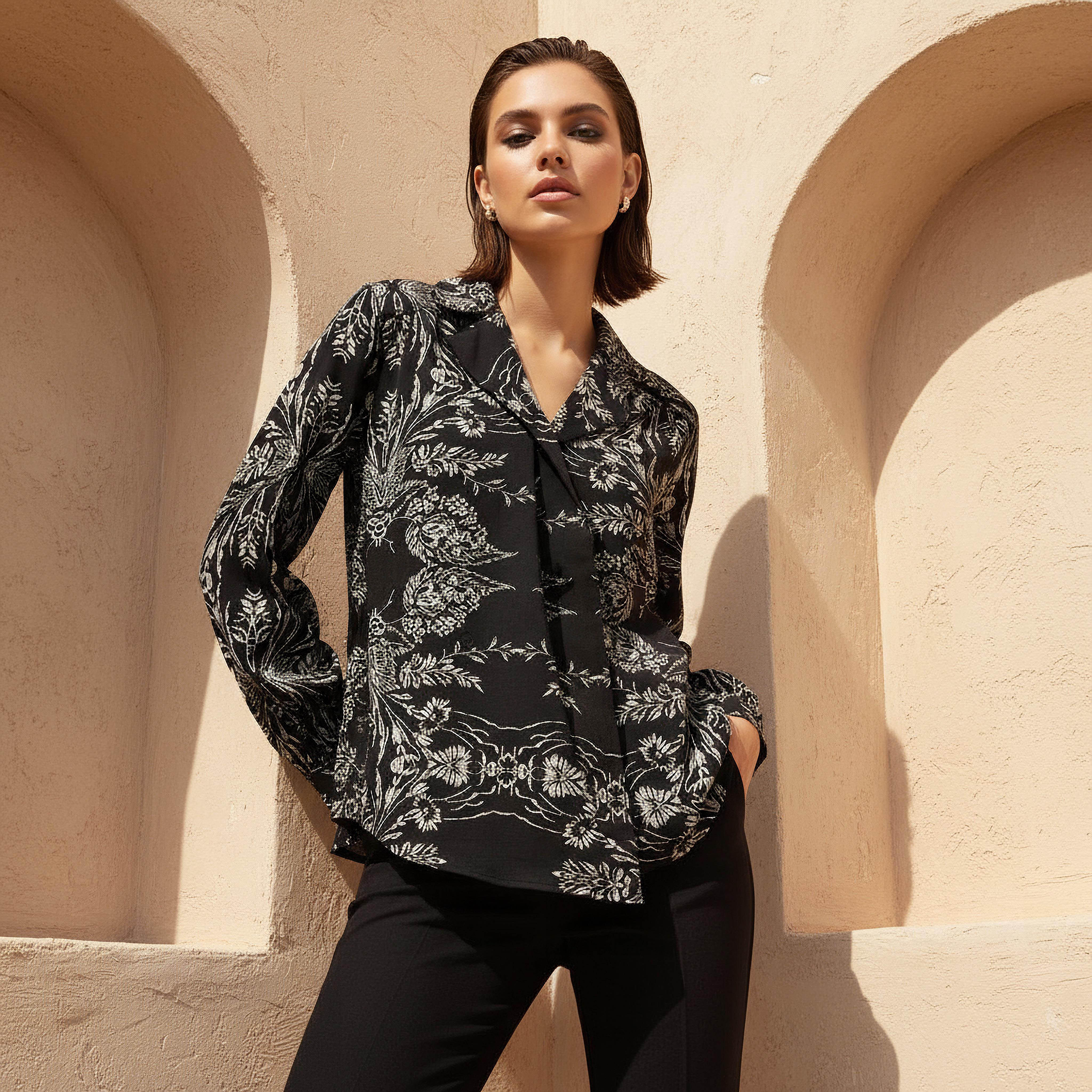 Shirt with Floral Print and High-Low Hem-women-clothing-shirtsandblouses-shirts-image-1