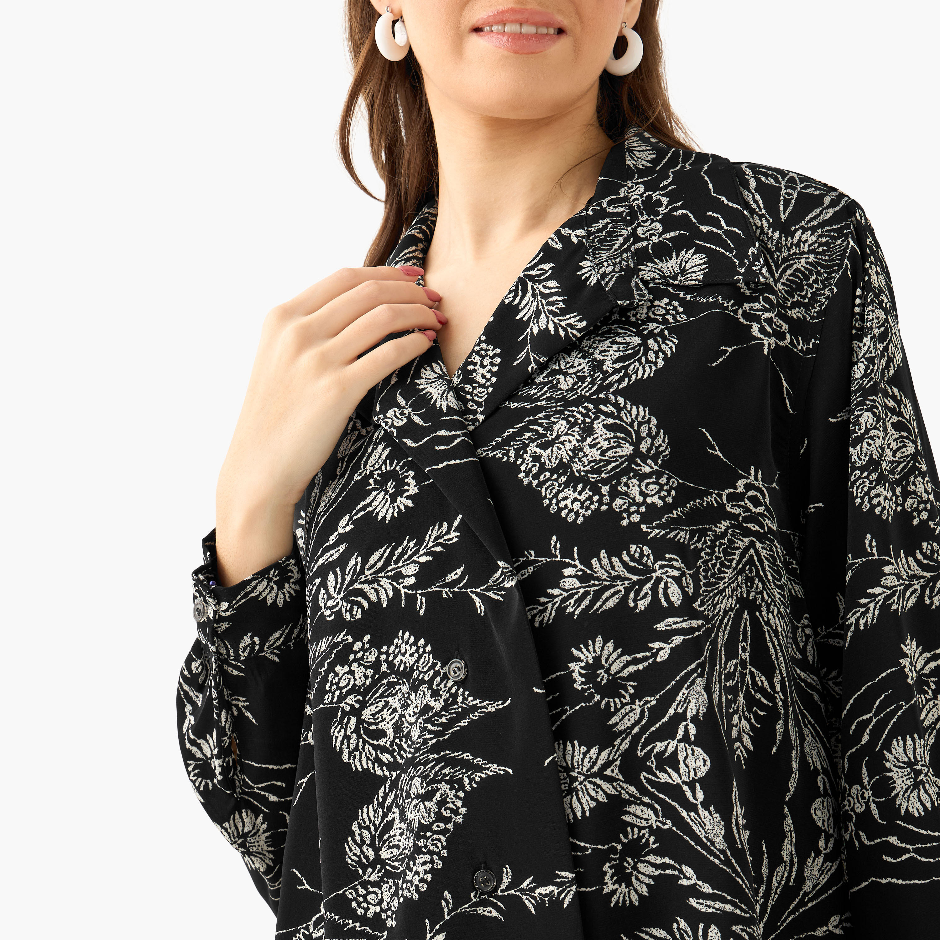 Shirt with Floral Print and High-Low Hem-women-clothing-shirtsandblouses-shirts-image-5