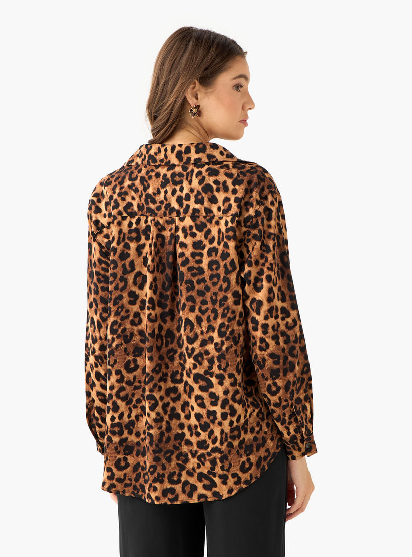 Shirt with Animal Print and High-Low Hem-women-clothing-shirtsandblouses-shirts-image-4