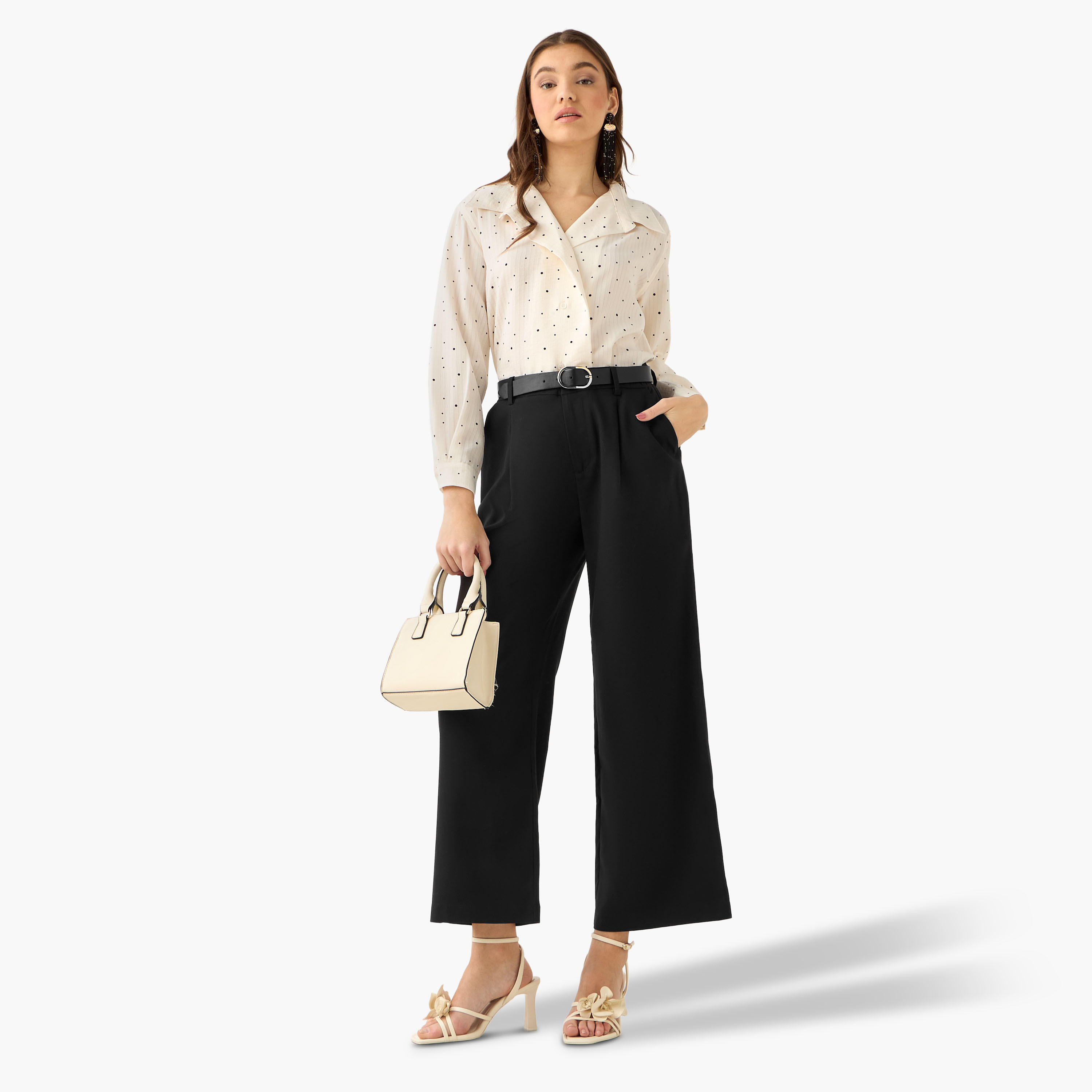 Shirt with Polka Dot Print and High-Low Hem-women-clothing-shirtsandblouses-shirts-image-4