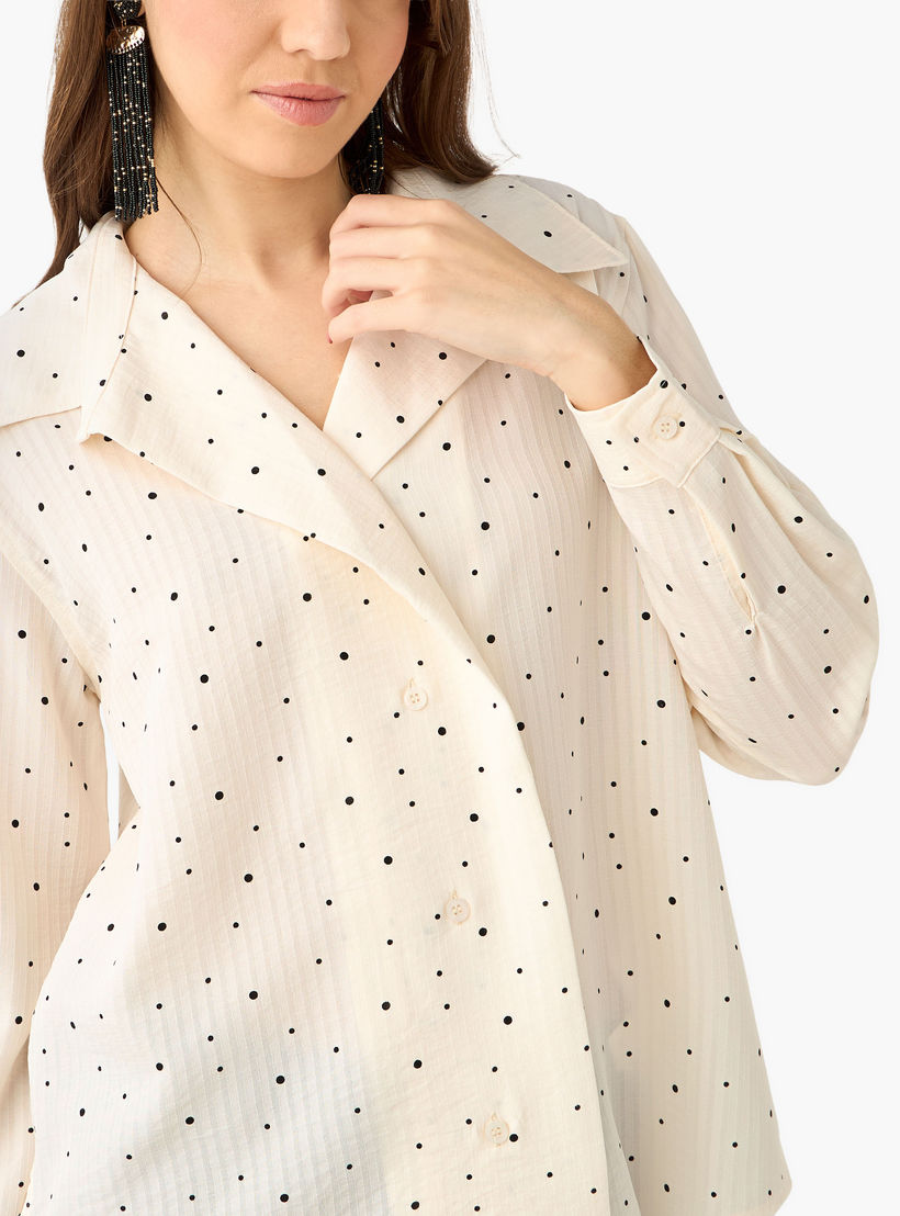 Shirt with Polka Dot Print and High-Low Hem-women-clothing-shirtsandblouses-shirts-image-6