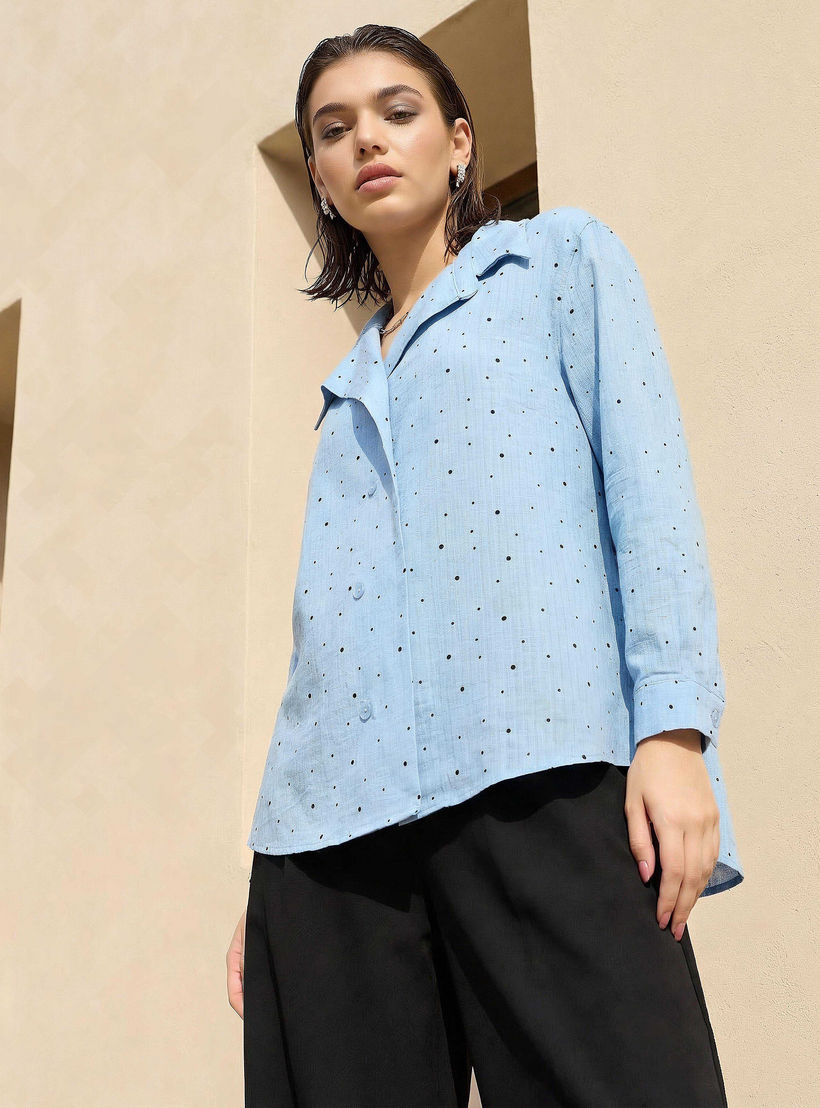 قميص بطول غير متساوي وطبعات منقطة-women-clothing-shirtsandblouses-shirts-image-1