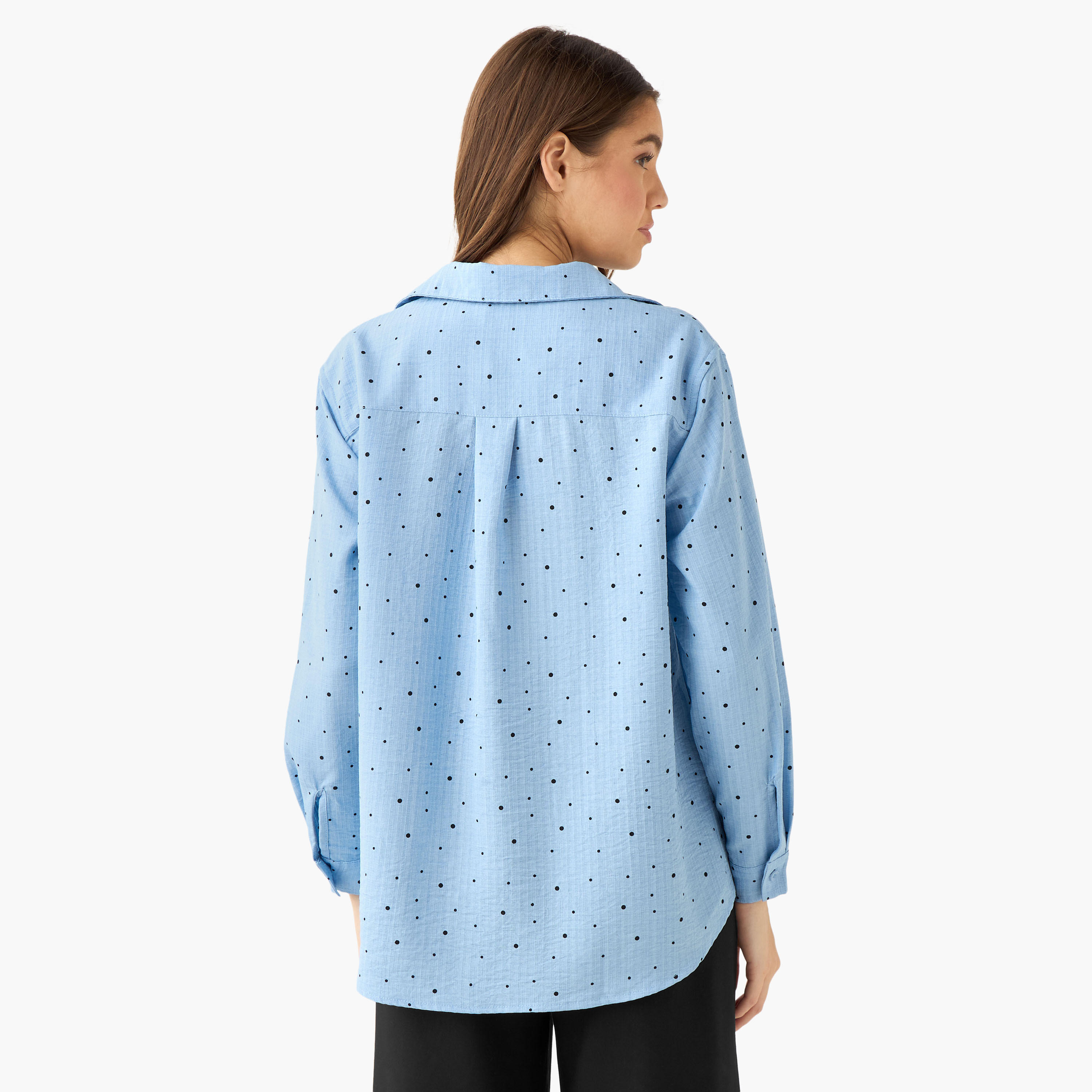 قميص بطول غير متساوي وطبعات منقطة-women-clothing-shirtsandblouses-shirts-image-3
