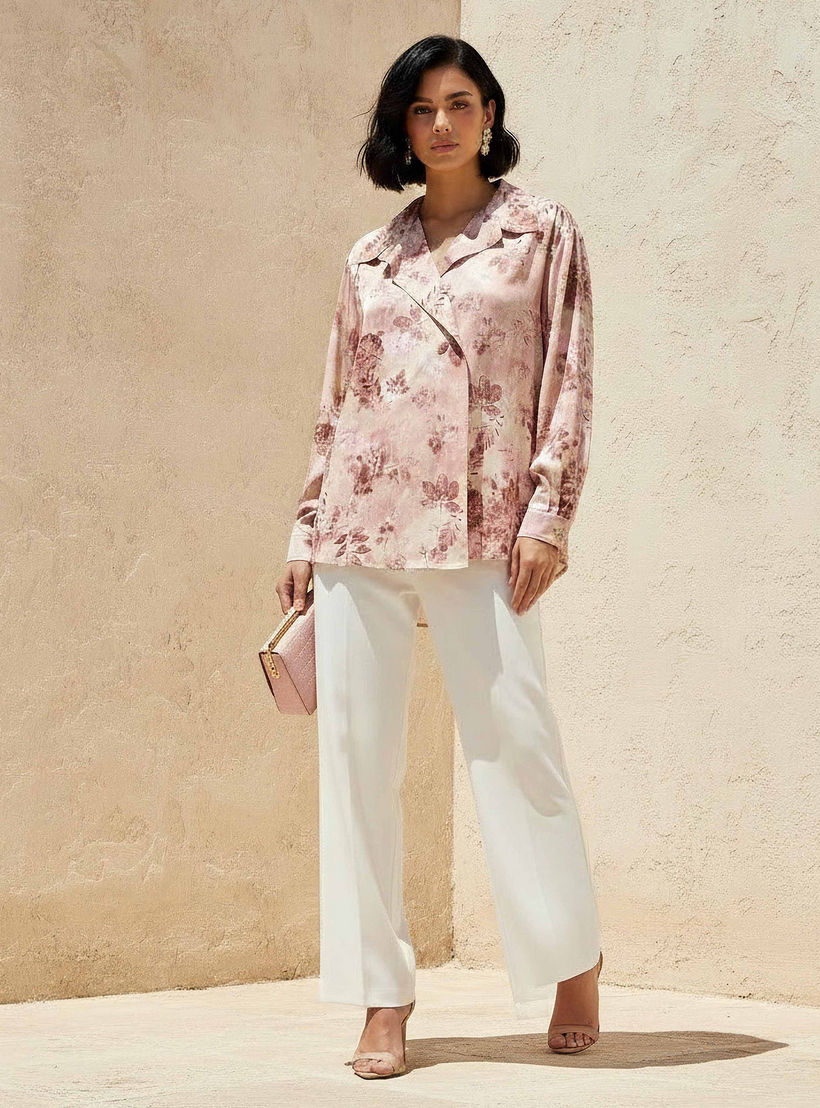 Shirt with Floral Print and High-Low Hem-women-clothing-shirtsandblouses-shirts-image-2