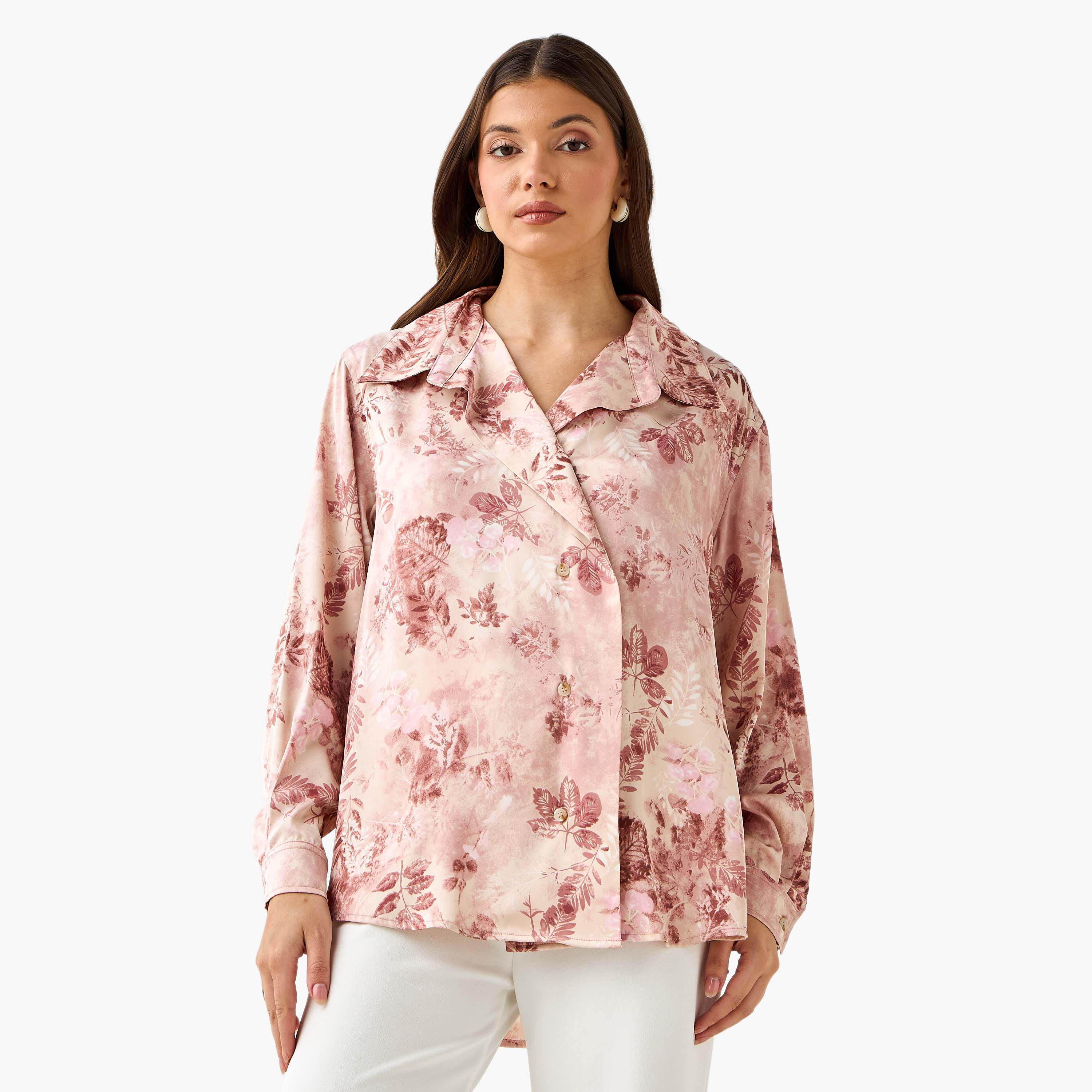 Shirt with Floral Print and High-Low Hem-women-clothing-shirtsandblouses-shirts-image-3