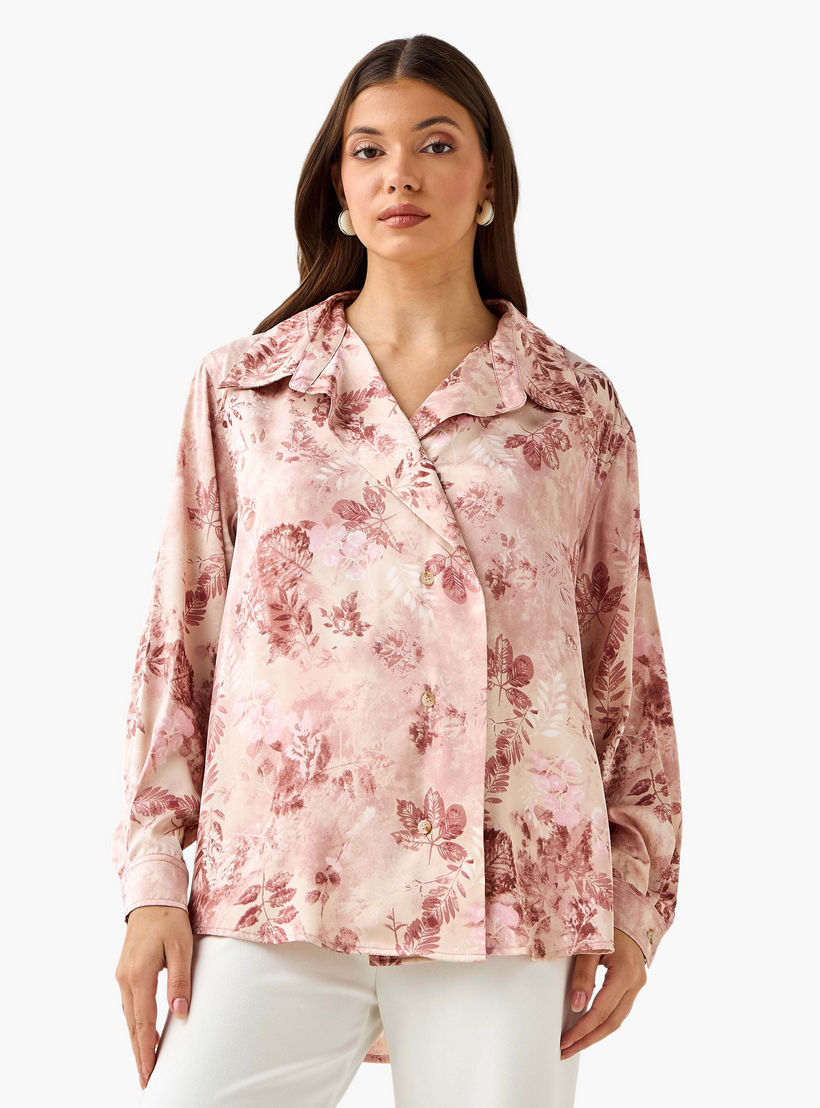 Shirt with Floral Print and High-Low Hem-women-clothing-shirtsandblouses-shirts-image-3