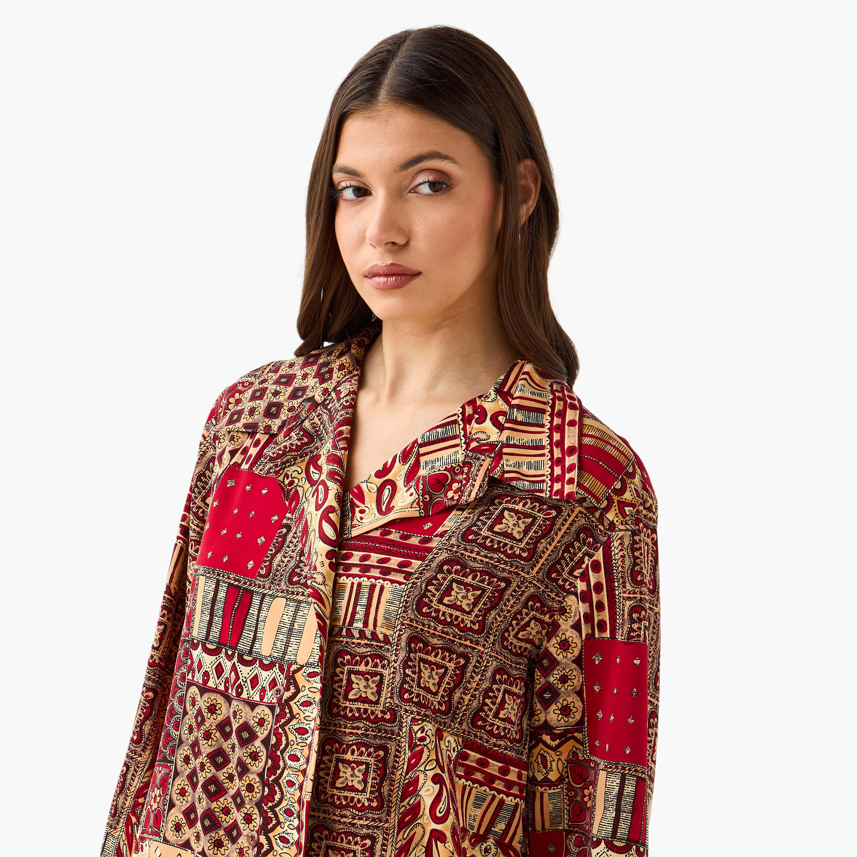 Shirt with Paisley Print and High-Low Hem-women-clothing-shirtsandblouses-shirts-image-6