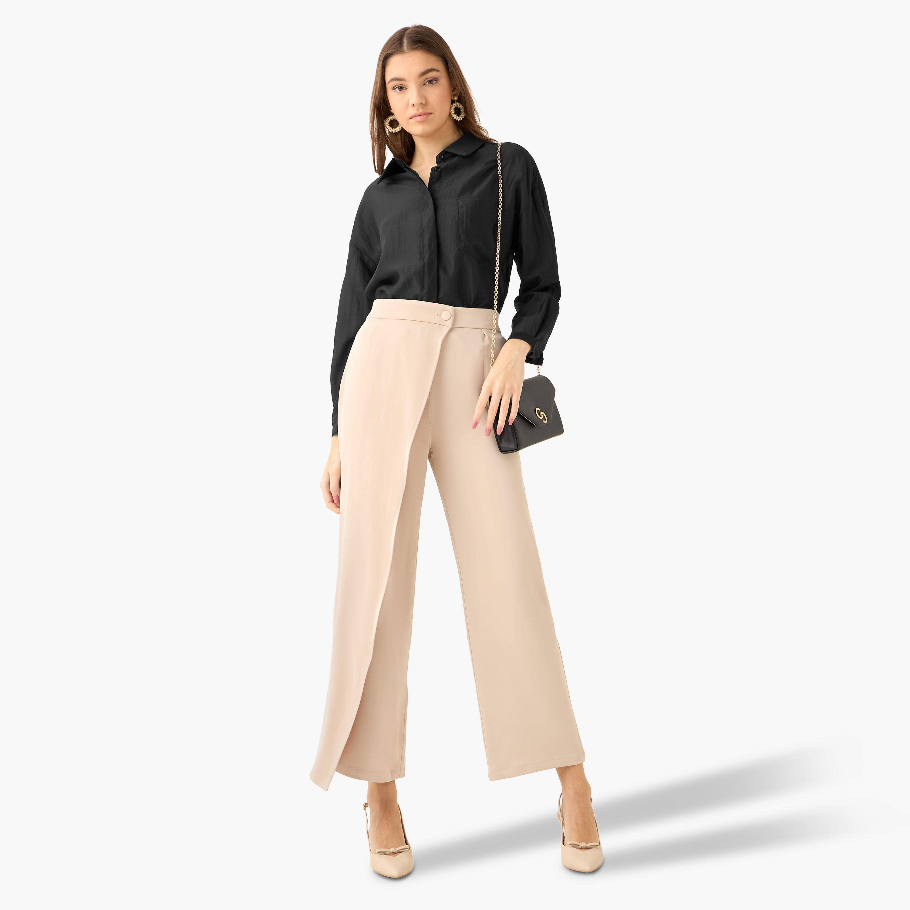 High Low Shirt with Concealed Placket-women-clothing-shirtsandblouses-shirts-image-3
