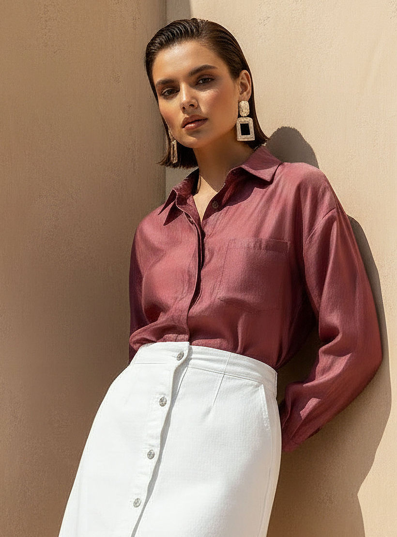 قميص بوصلة أزرار مخفية وطول غير متساوي-women-clothing-shirtsandblouses-shirts-image-8