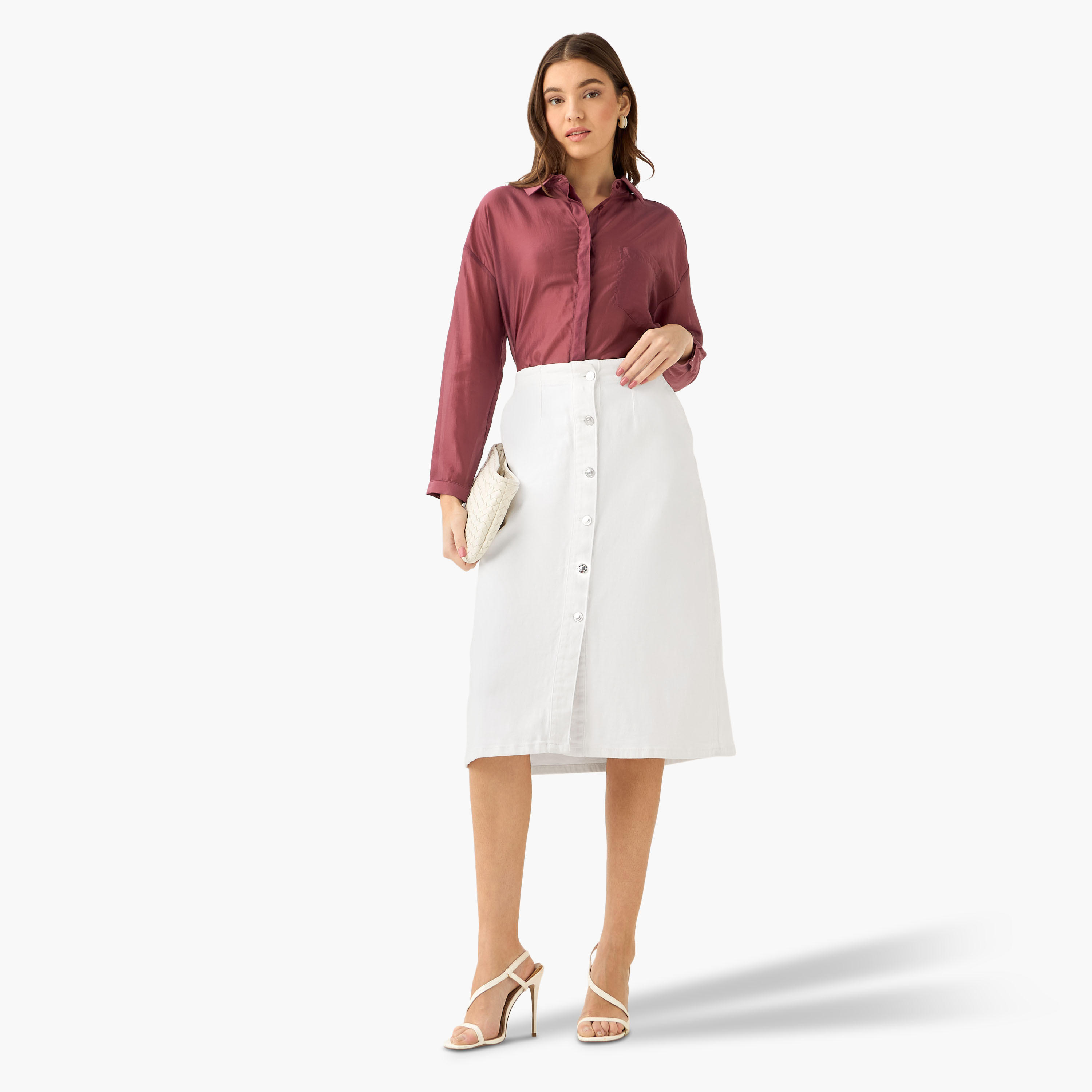قميص بوصلة أزرار مخفية وطول غير متساوي-women-clothing-shirtsandblouses-shirts-image-5