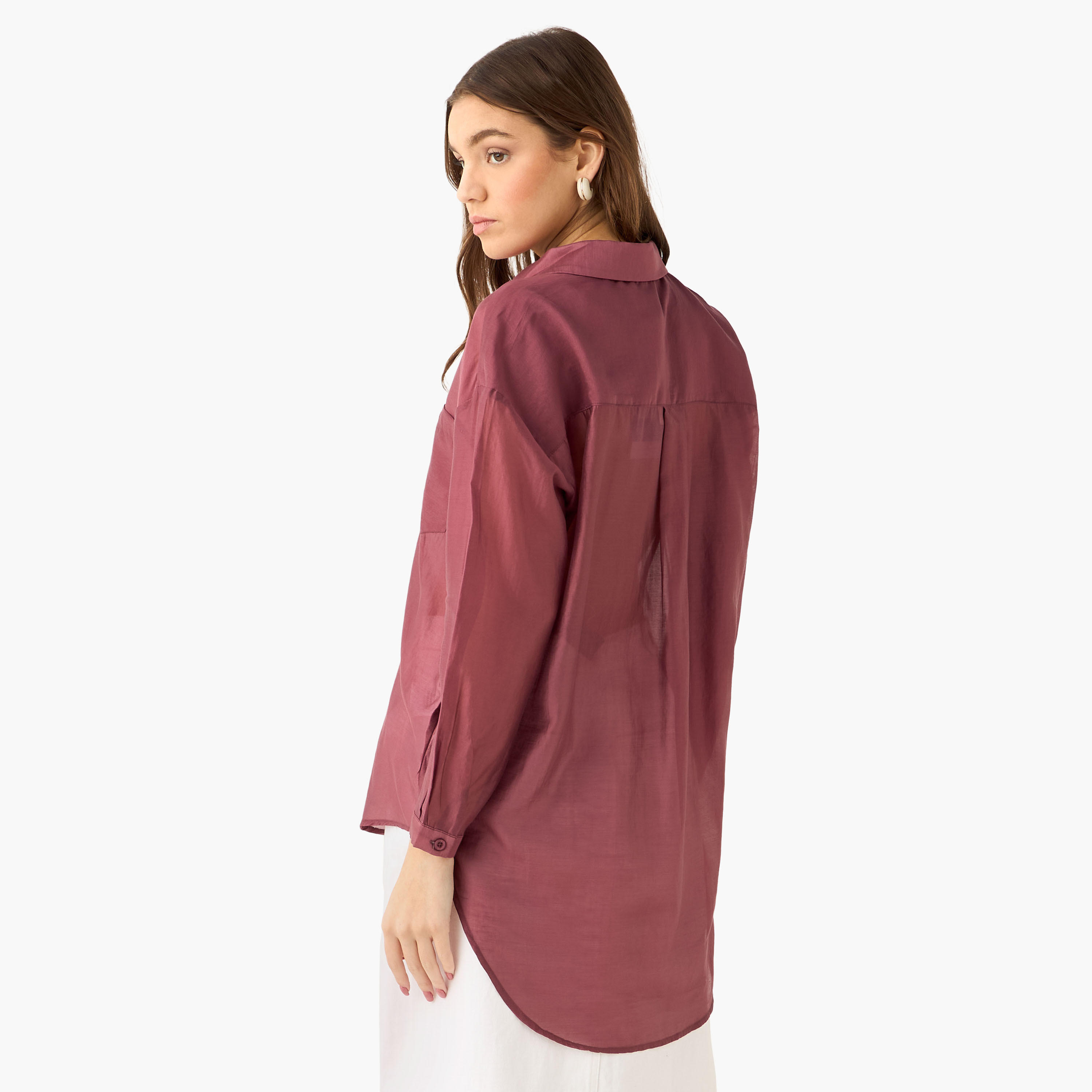High Low Shirt with Concealed Placket-women-clothing-shirtsandblouses-shirts-image-5
