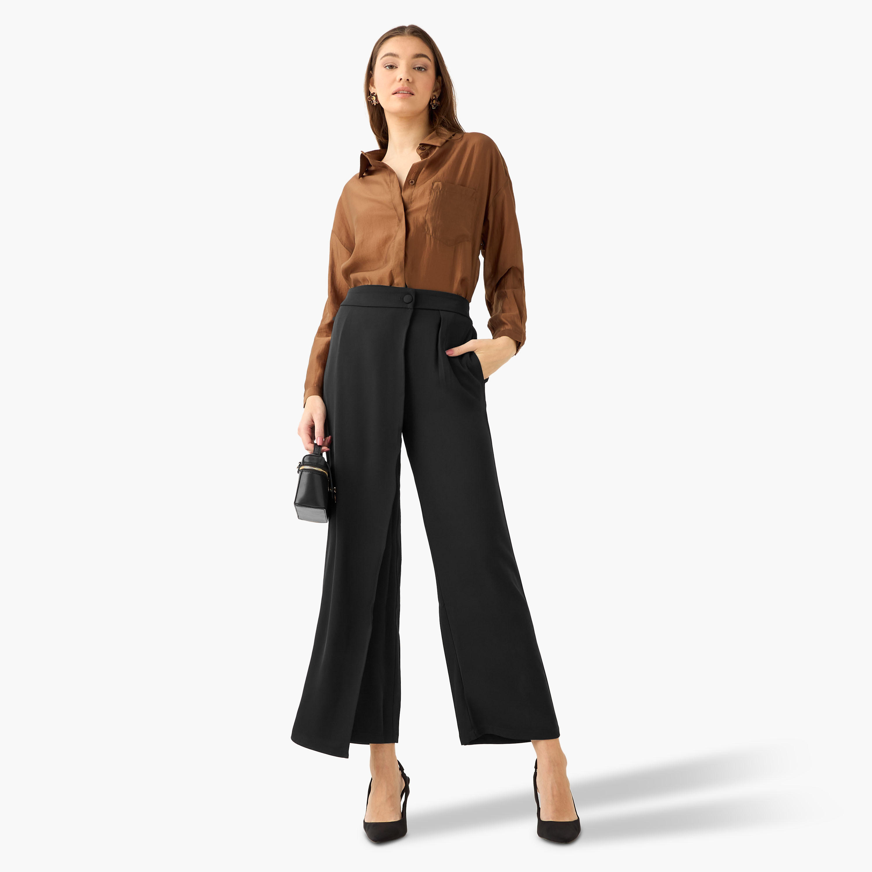 قميص بوصلة أزرار مخفية وطول غير متساوي-women-clothing-shirtsandblouses-shirts-image-4