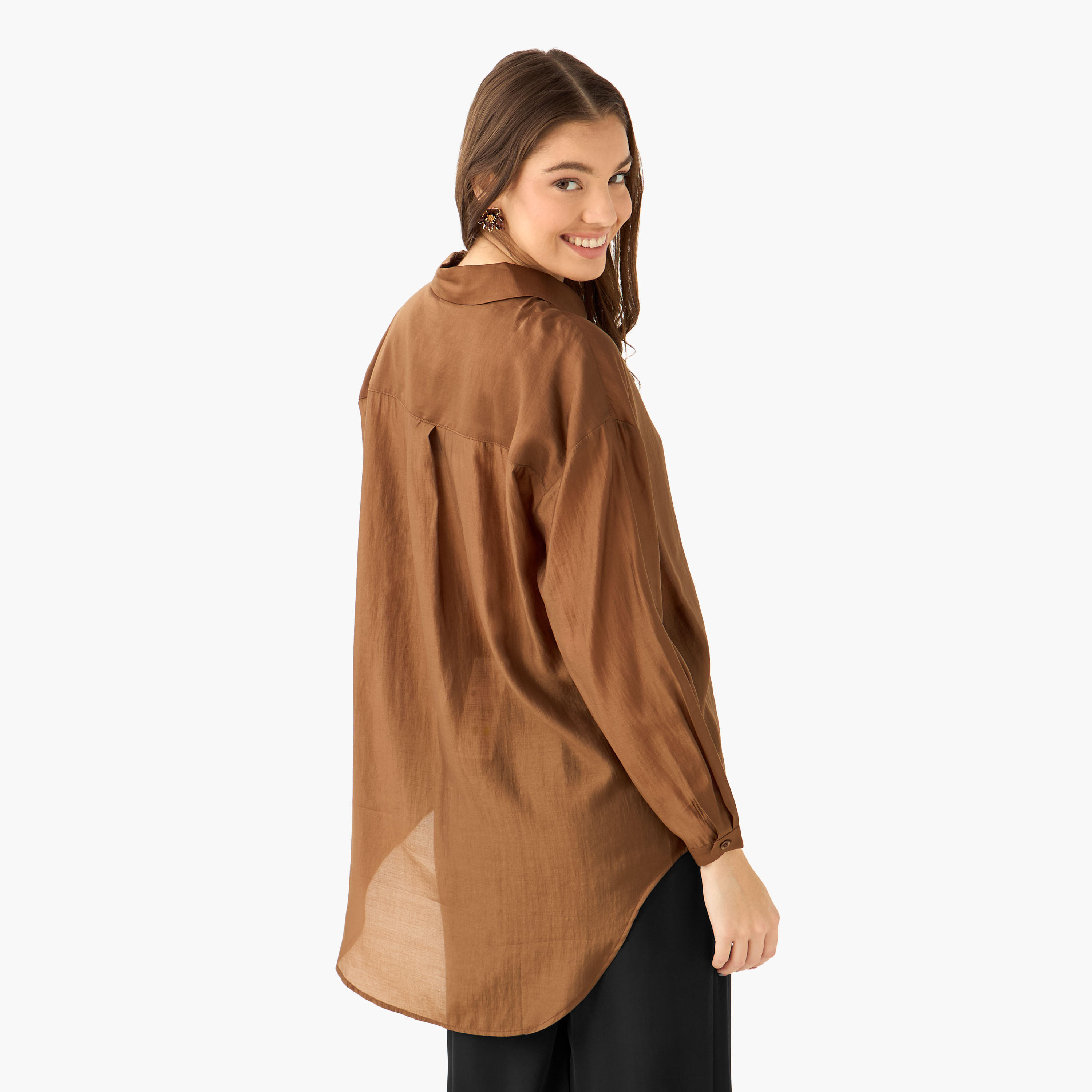 قميص بوصلة أزرار مخفية وطول غير متساوي-women-clothing-shirtsandblouses-shirts-image-3