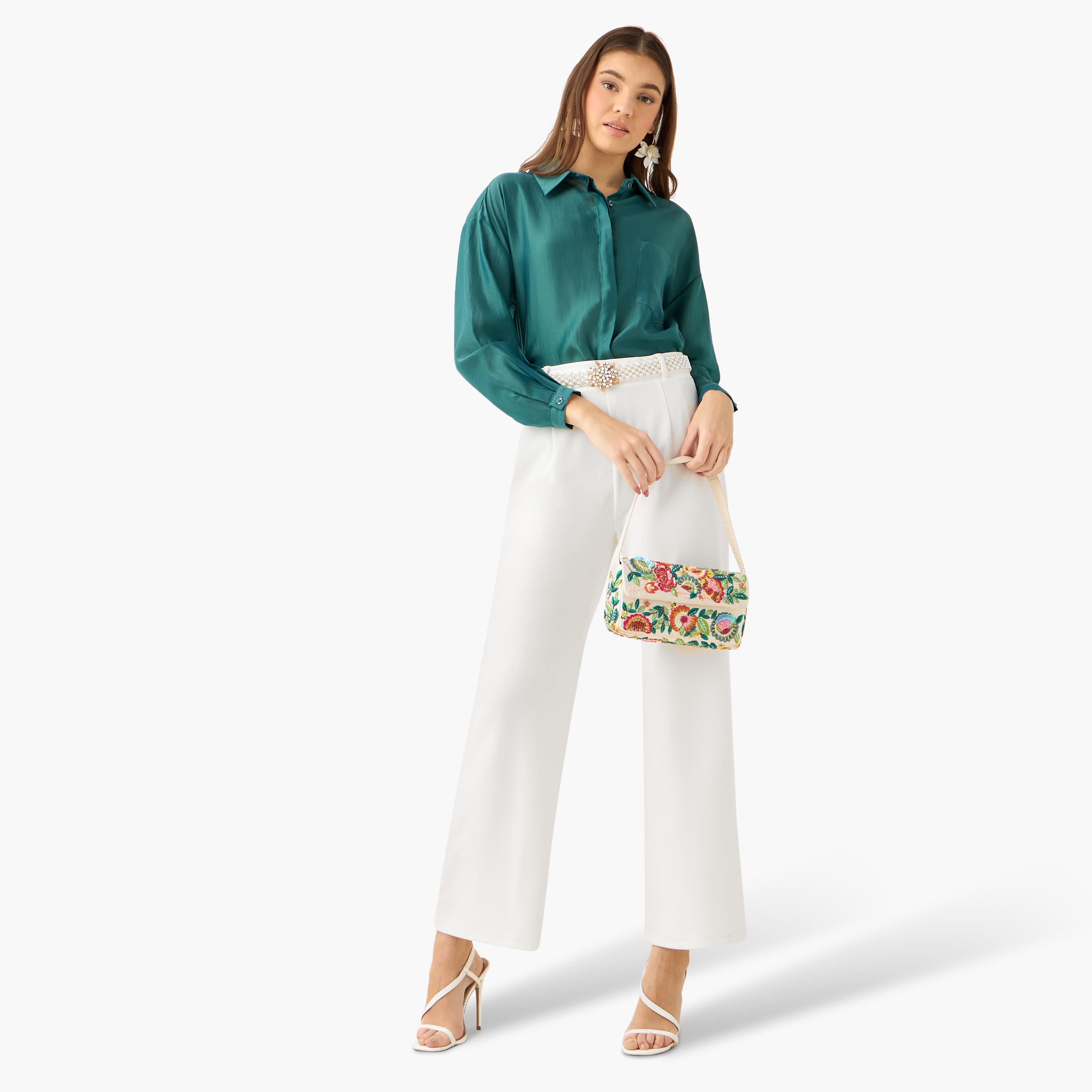 High Low Shirt with Concealed Placket-women-clothing-shirtsandblouses-shirts-image-3