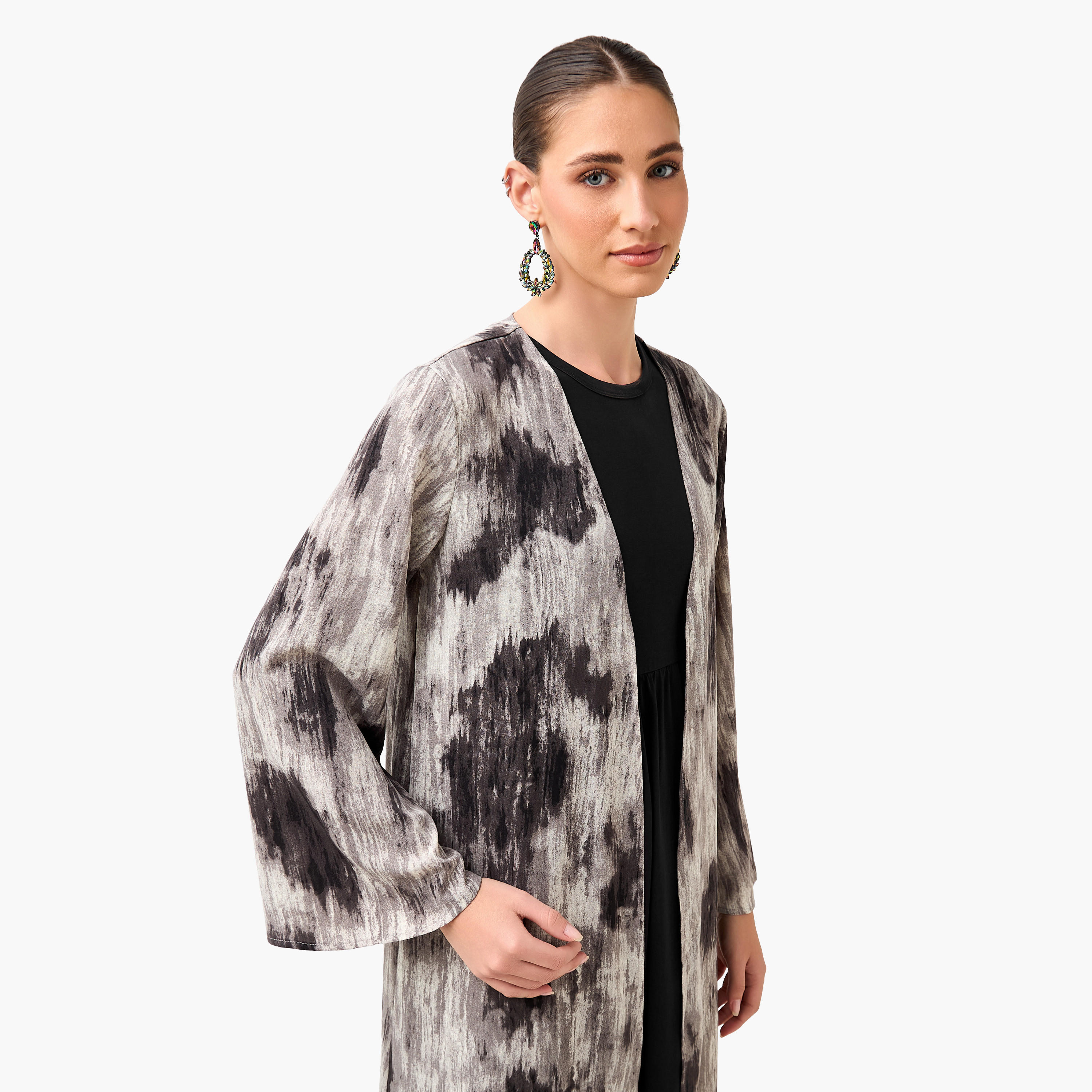 سترة عباية كيمونو بقصّة عادية وطبعات-women-arabicclothing-abayas-image-6