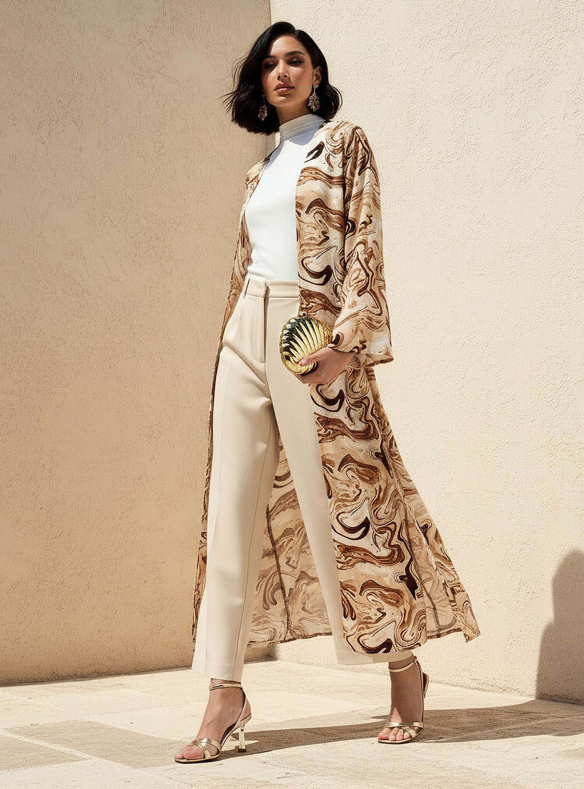 سترة عباية كيمونو بقصّة عادية وطبعات-women-arabicclothing-abayas-image-2