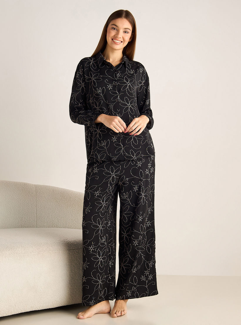 طقم بيجاما قميص وبنطلون-women-clothing-coordsets-image-2