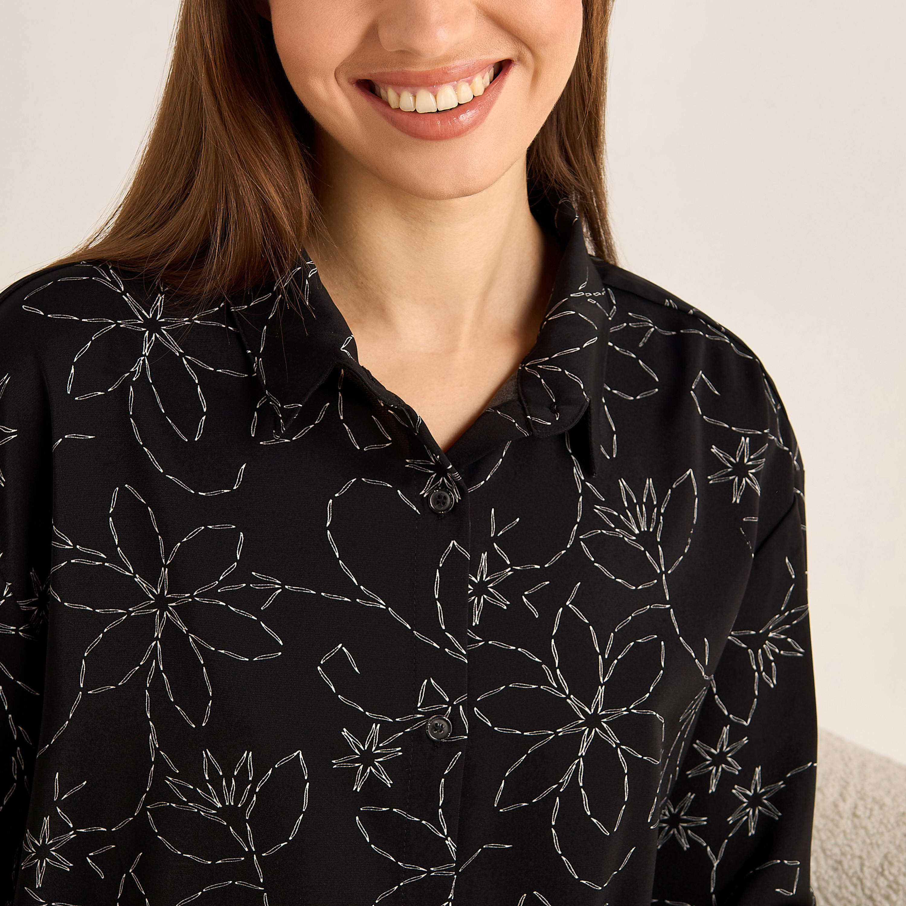 Pyjama Set Button-Down Shirt & Trousers-women-clothing-coordsets-image-6