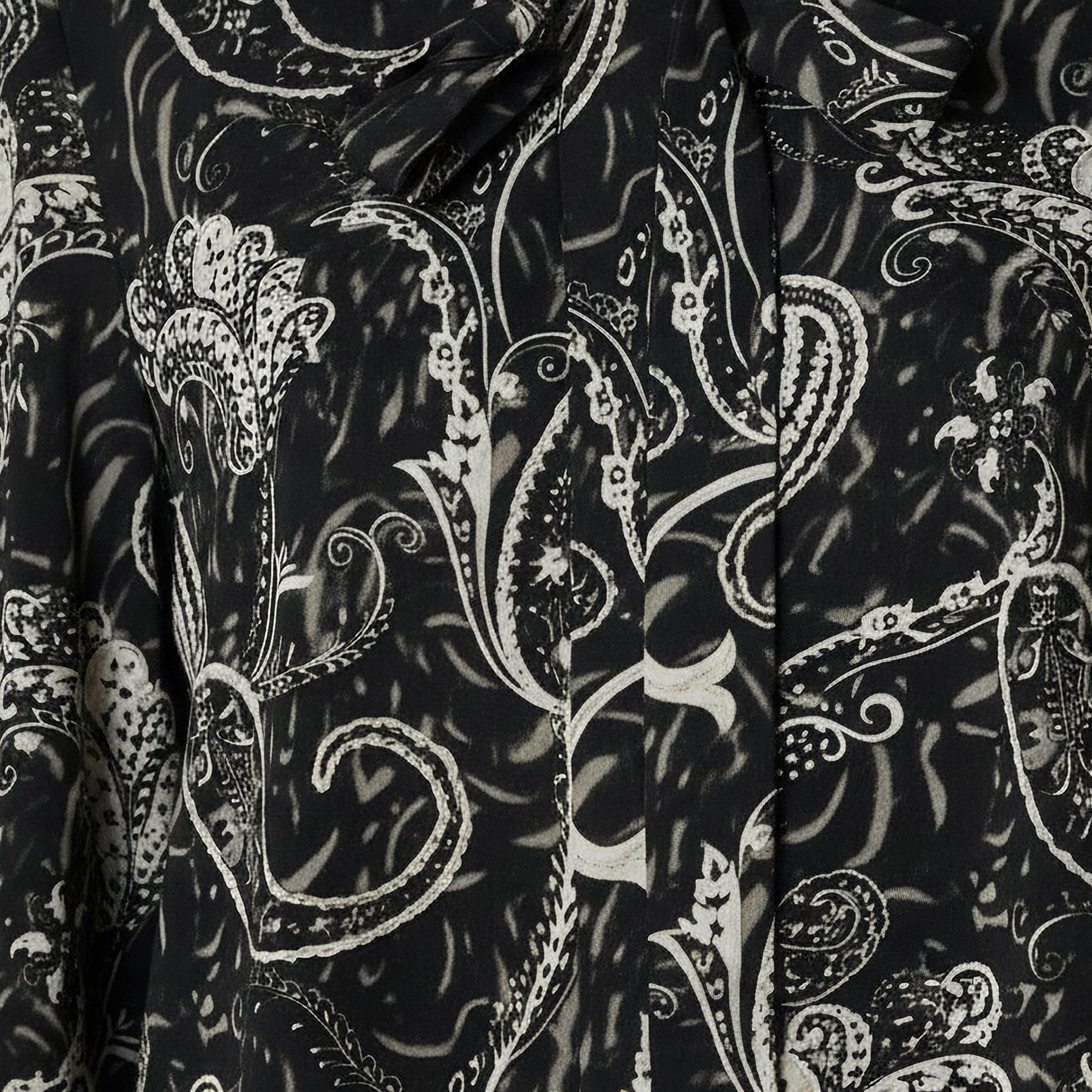Printed Neck Tie Blouse with Bottom Co-ord Set-women-clothing-coordsets-image-7