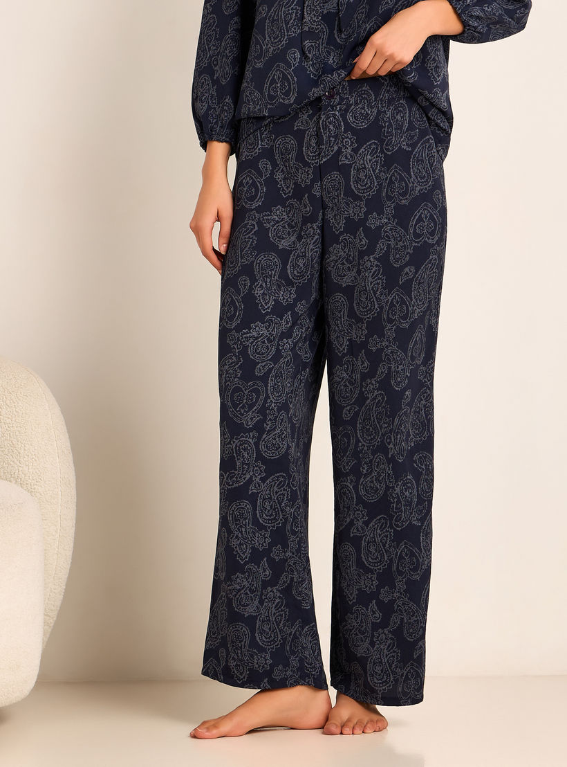 Printed Neck Tie Blouse with Bottom Co-ord Set-women-clothing-coordsets-image-5