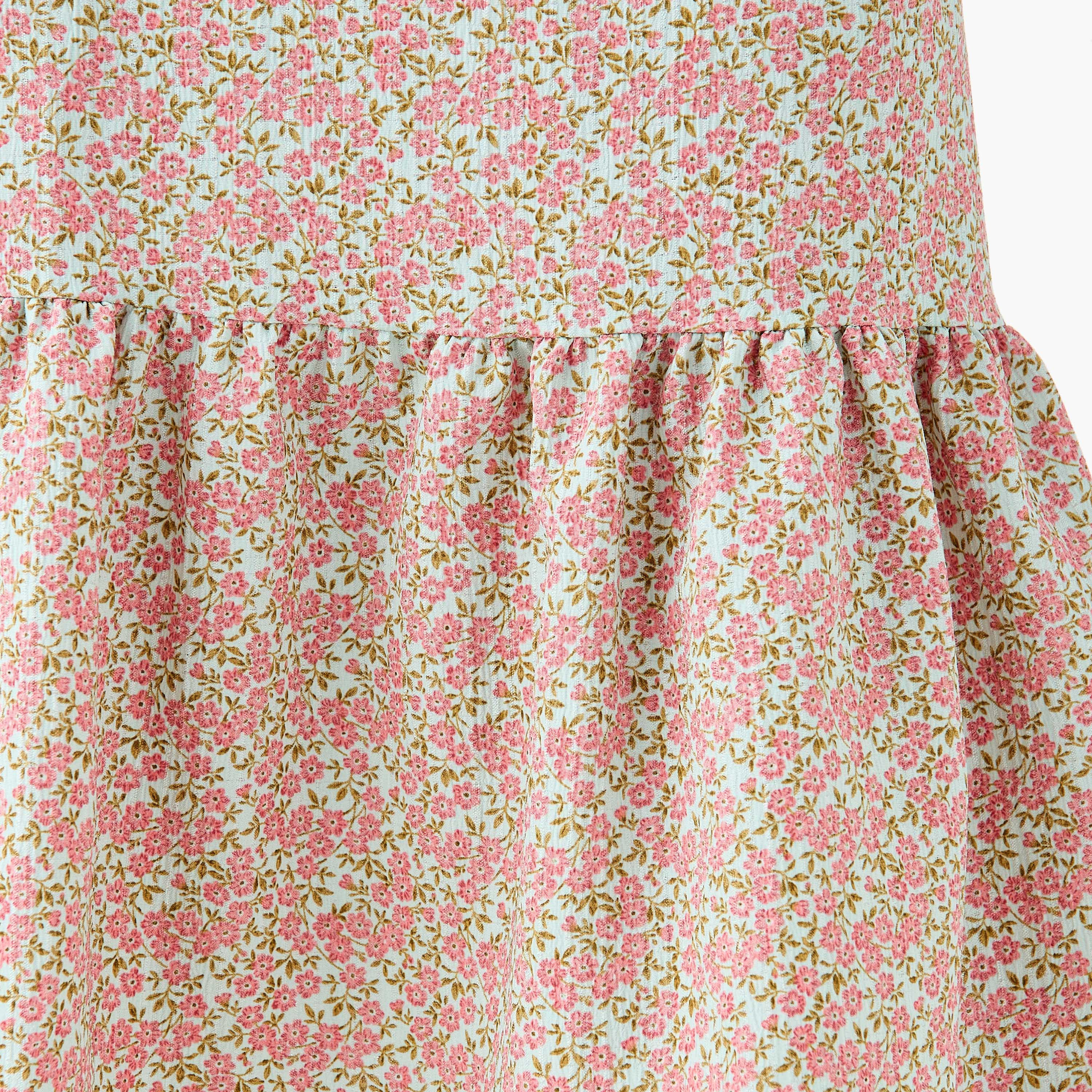 Floral Print Midi Dress with Square Neck-women-clothing-dresses-image-5