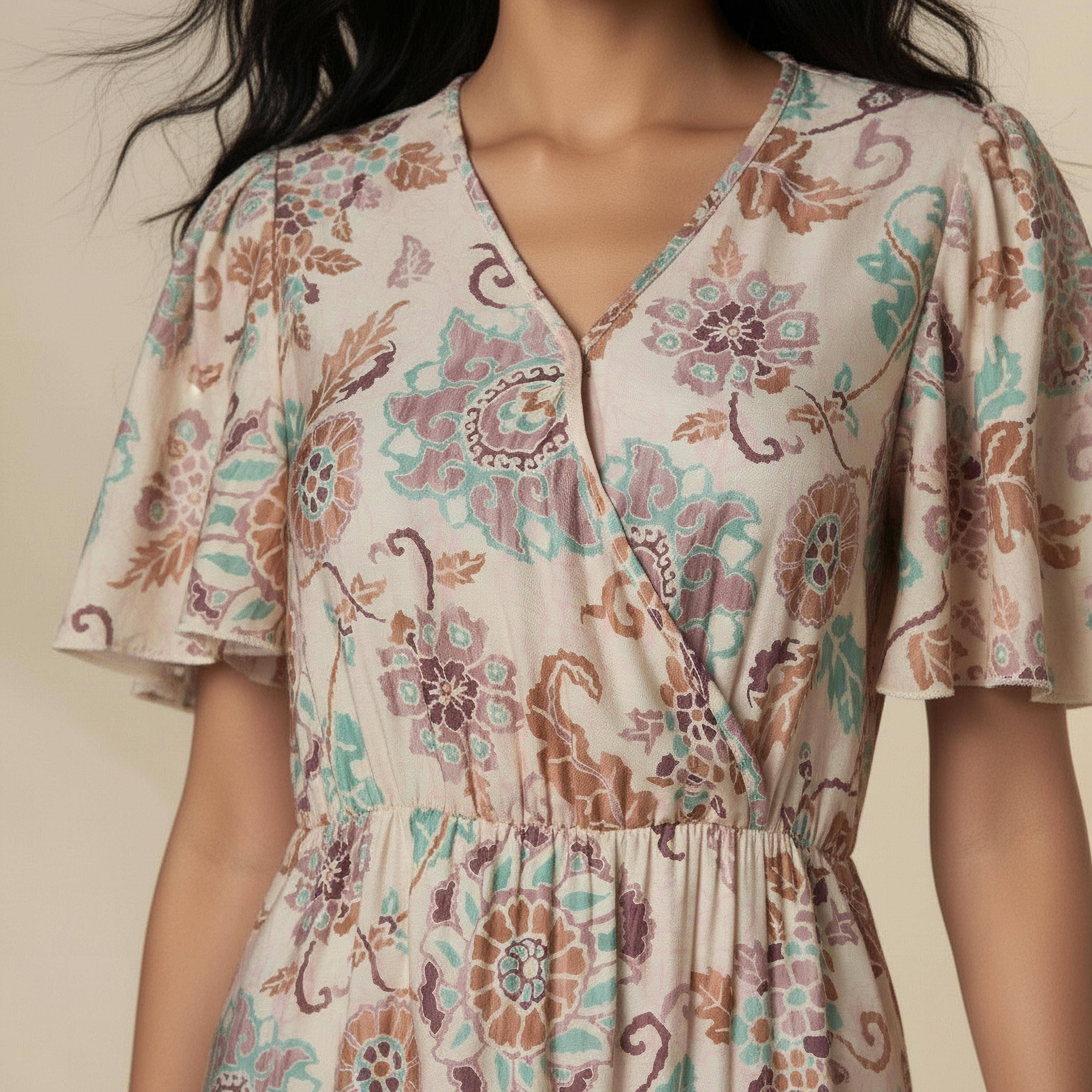 فستان فيسكوز ميدي ملفوف متعدد الطبقات بطبعات زهور-women-clothing-dresses-image-4