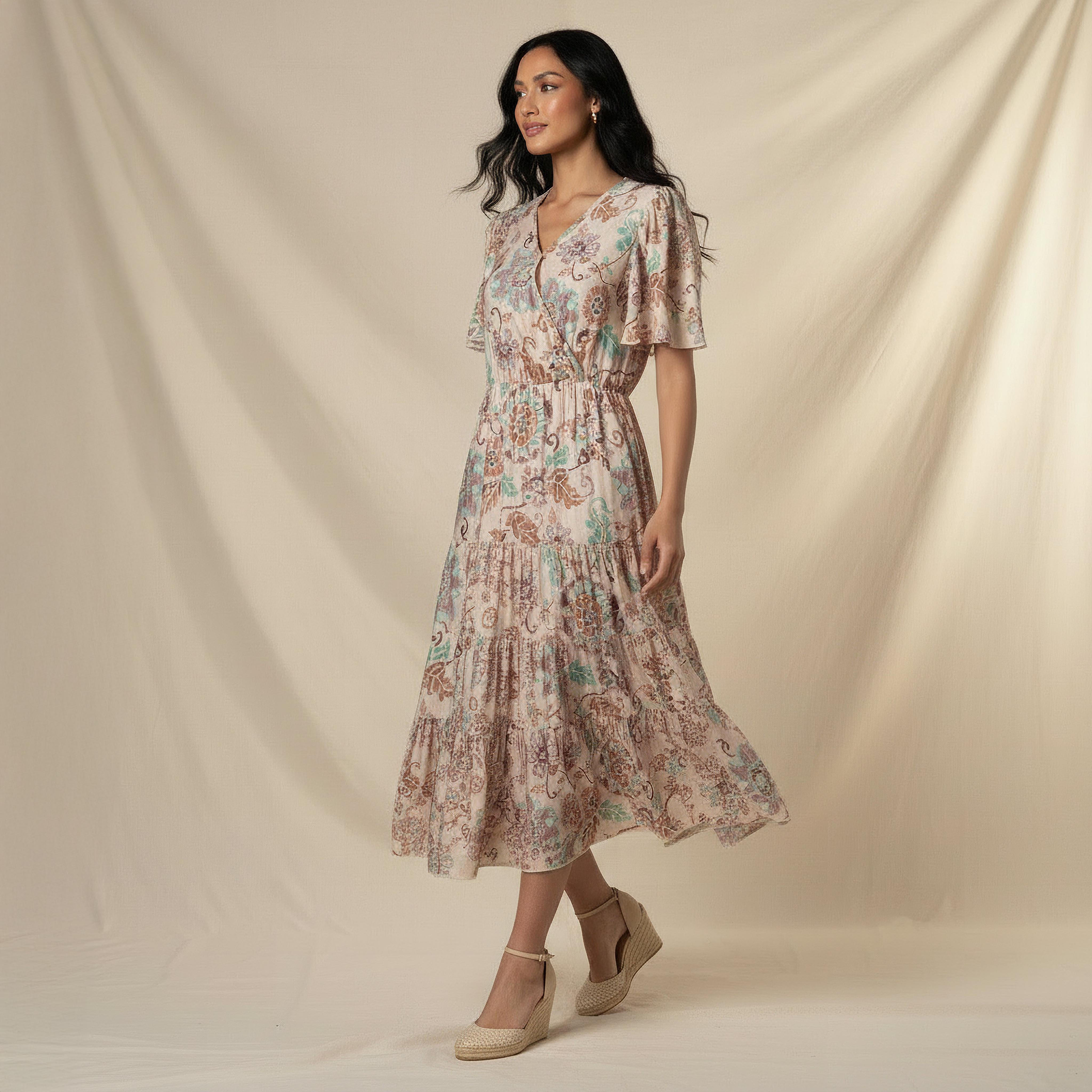 فستان فيسكوز ميدي ملفوف متعدد الطبقات بطبعات زهور-women-clothing-dresses-image-5