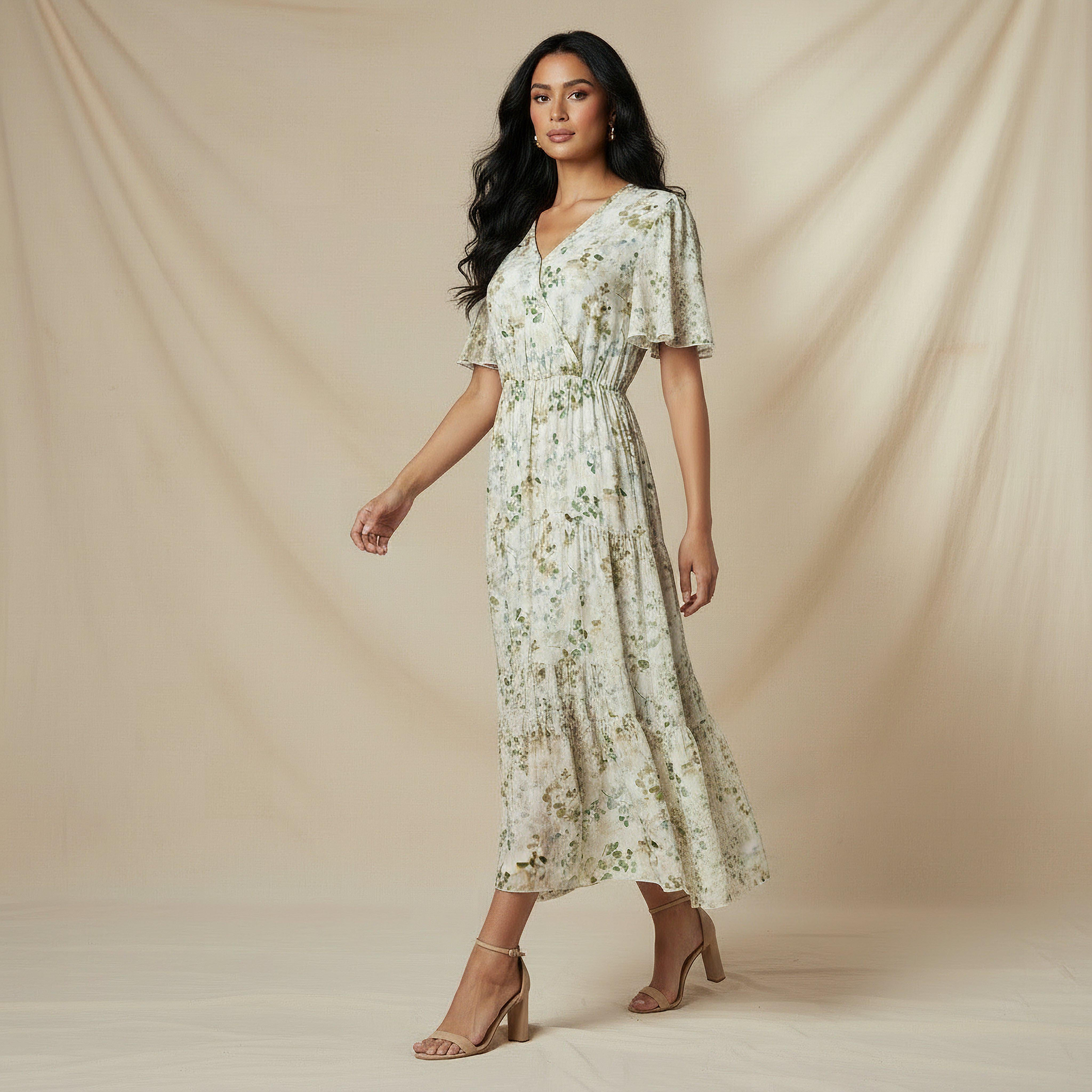 فستان فيسكوز ميدي ملفوف متعدد الطبقات بطبعات زهور-women-clothing-dresses-image-2