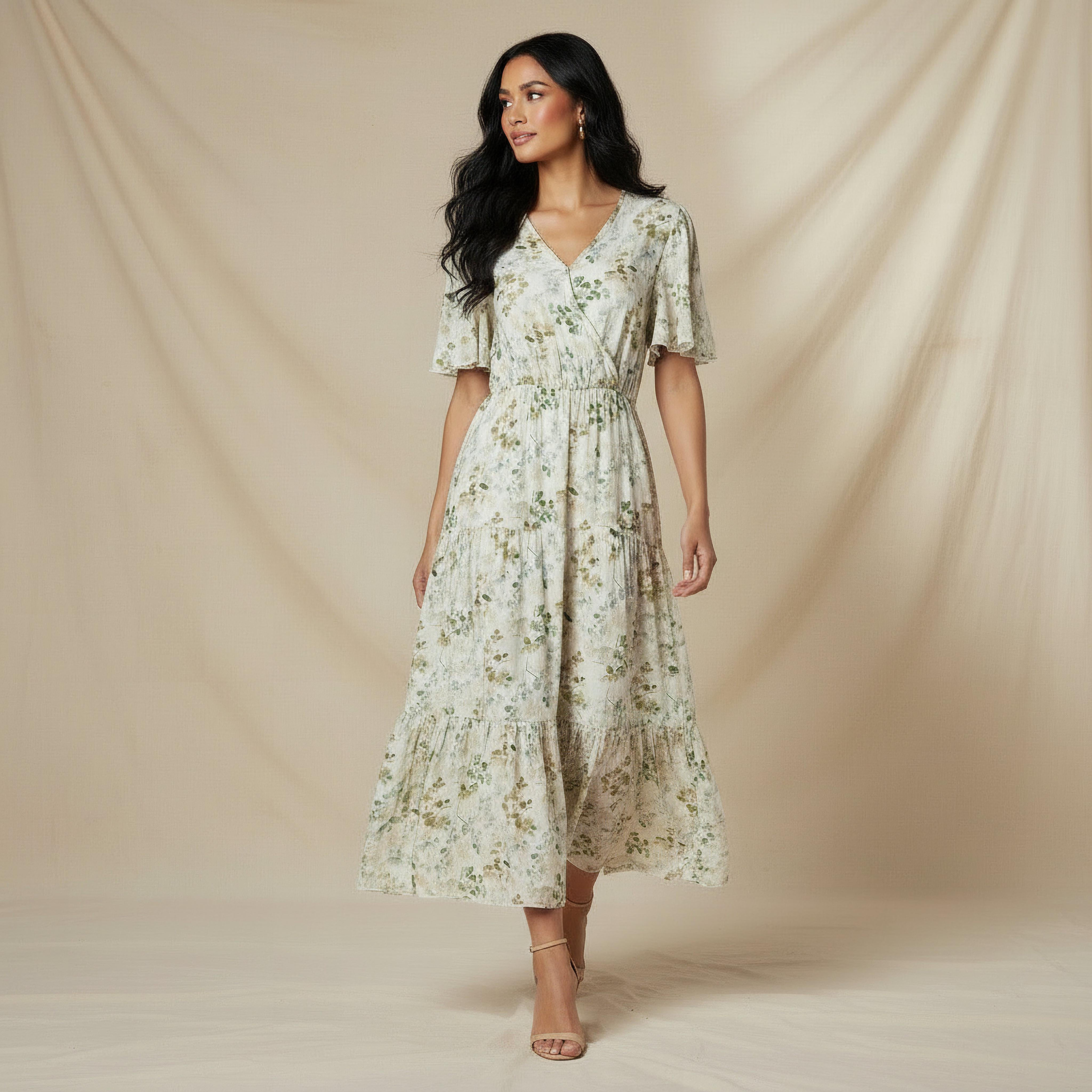 فستان فيسكوز ميدي ملفوف متعدد الطبقات بطبعات زهور-women-clothing-dresses-image-5