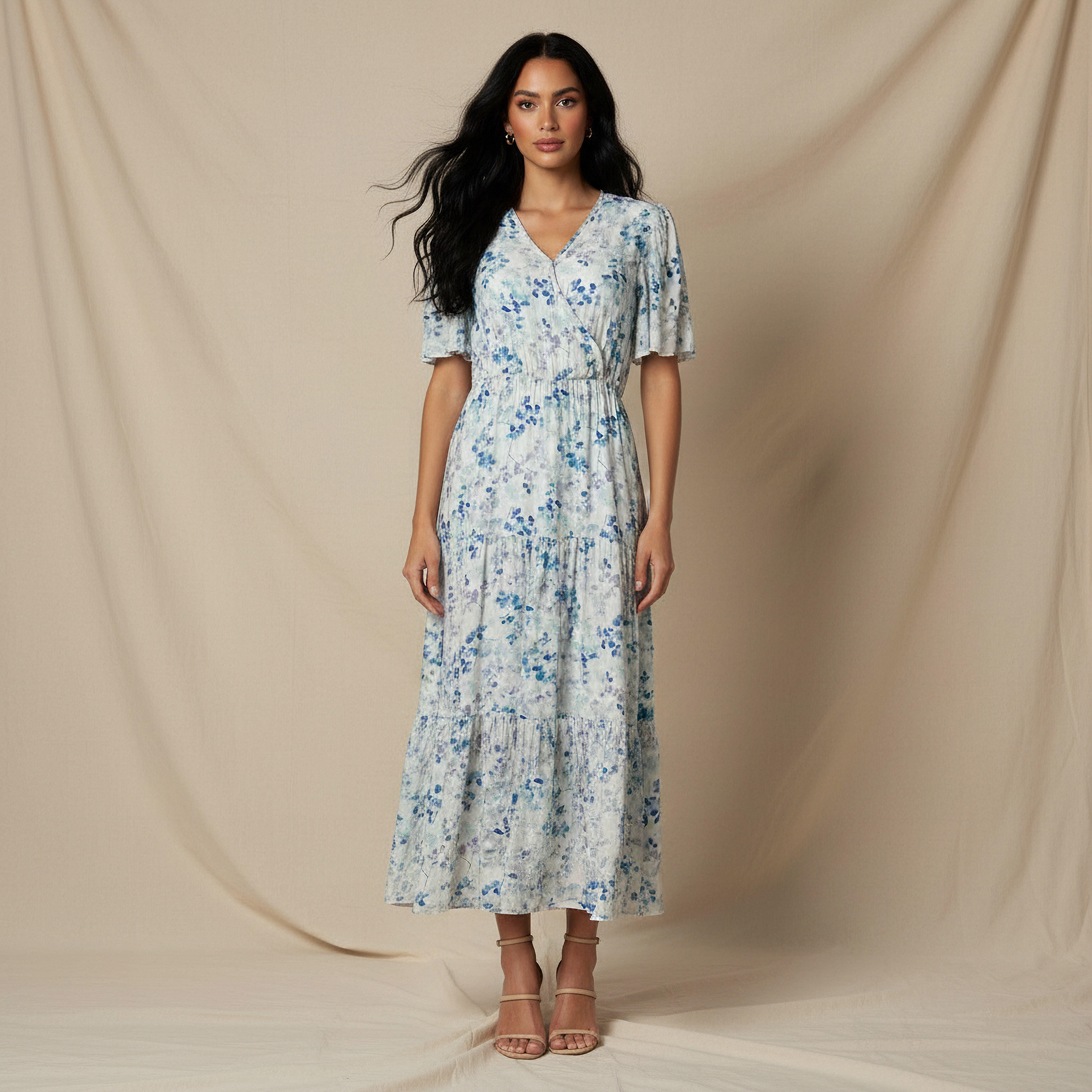 فستان فيسكوز ميدي ملفوف متعدد الطبقات بطبعات زهور-women-clothing-dresses-image-5