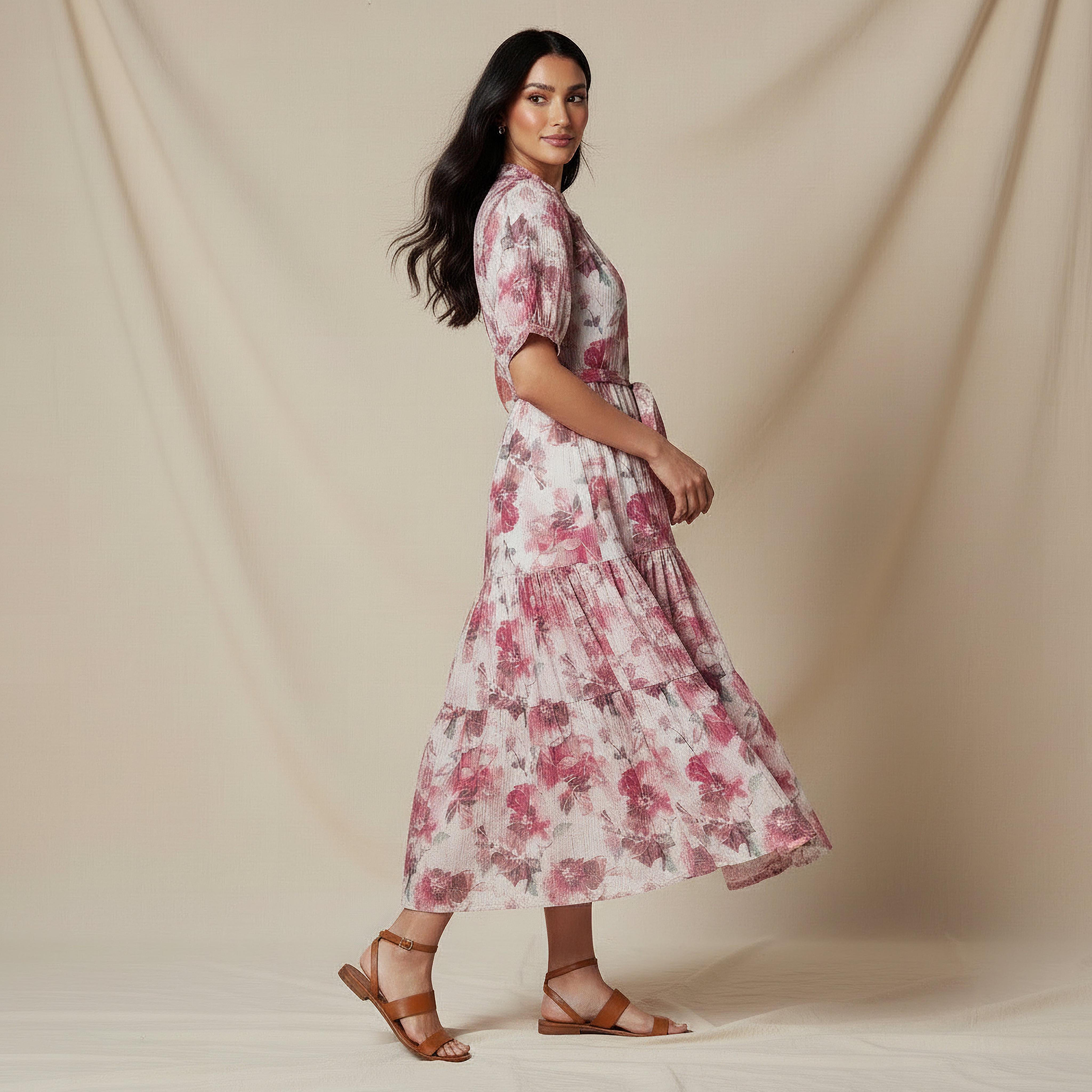 فستان ميدي فيسكوز طبقات بحزام وطبعات-women-clothing-dresses-image-2