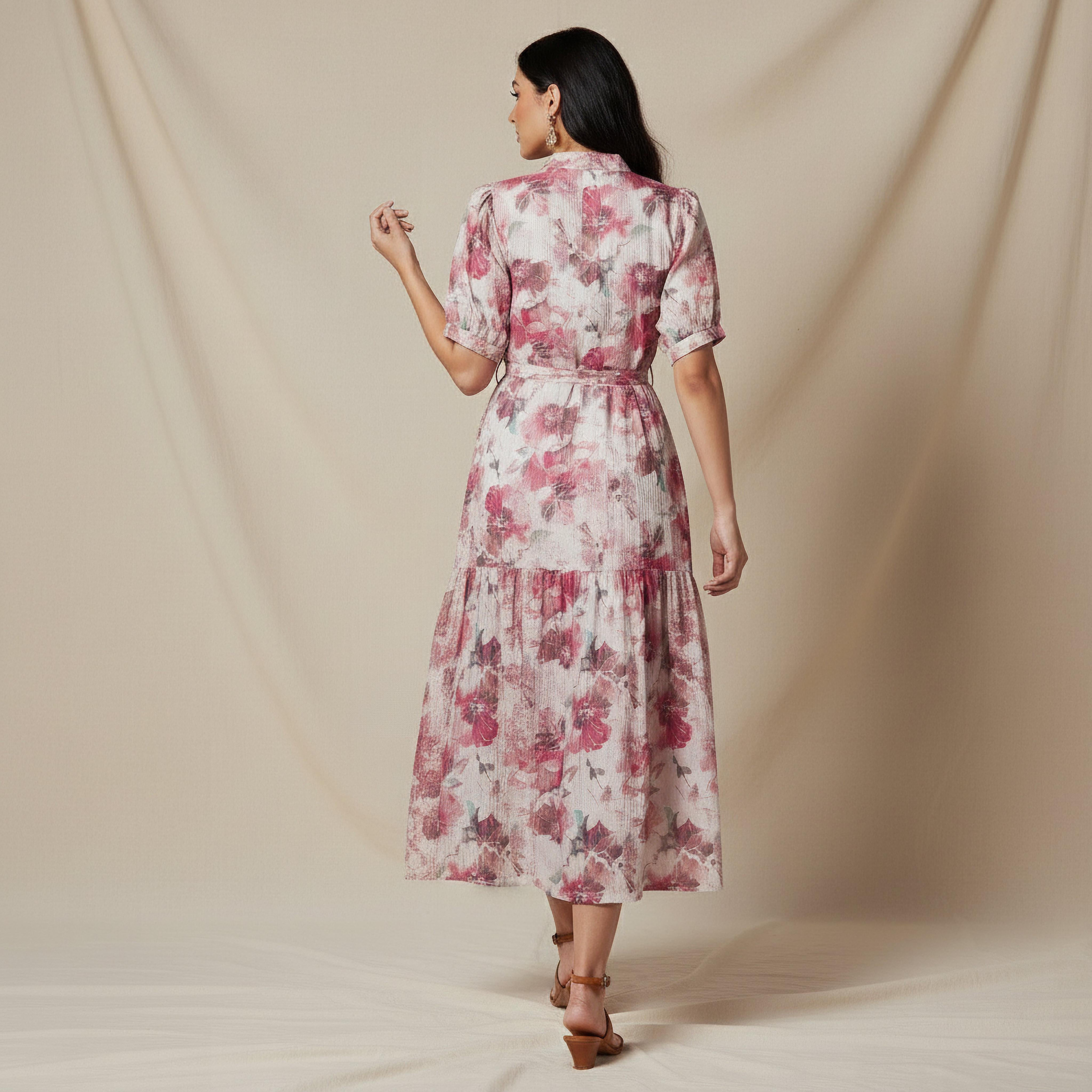 Tiered Midi Viscose Belted Dress with Abstract Print-PROMO_SP_KSA_7_BUY2FORSAR199_130625-image-3