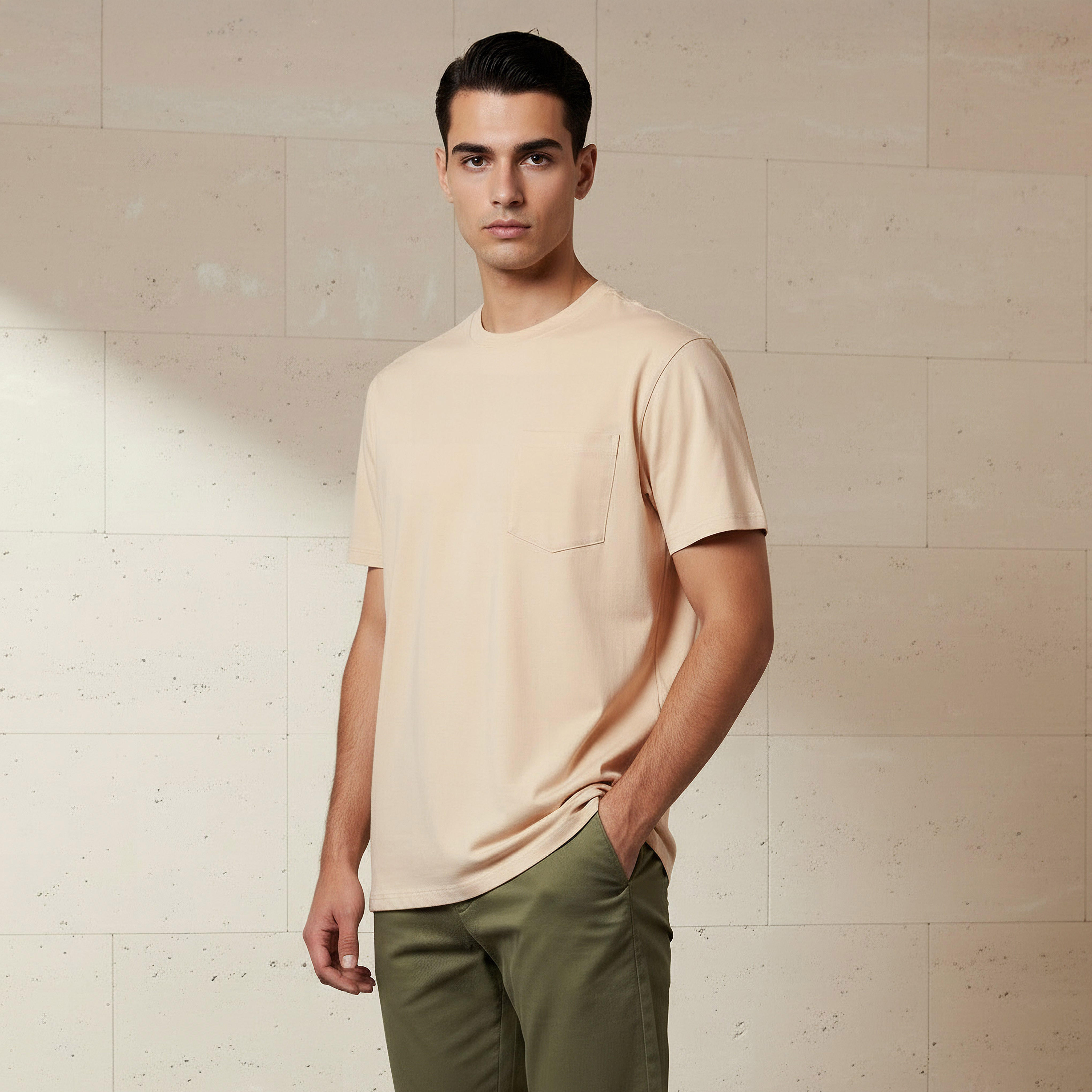تيشيرت بقصة عادية وياقة ضيقة وأكمام قصيرة وطبعات للرجال-men-clothing-tshirtsandpolos-tshirts-image-5