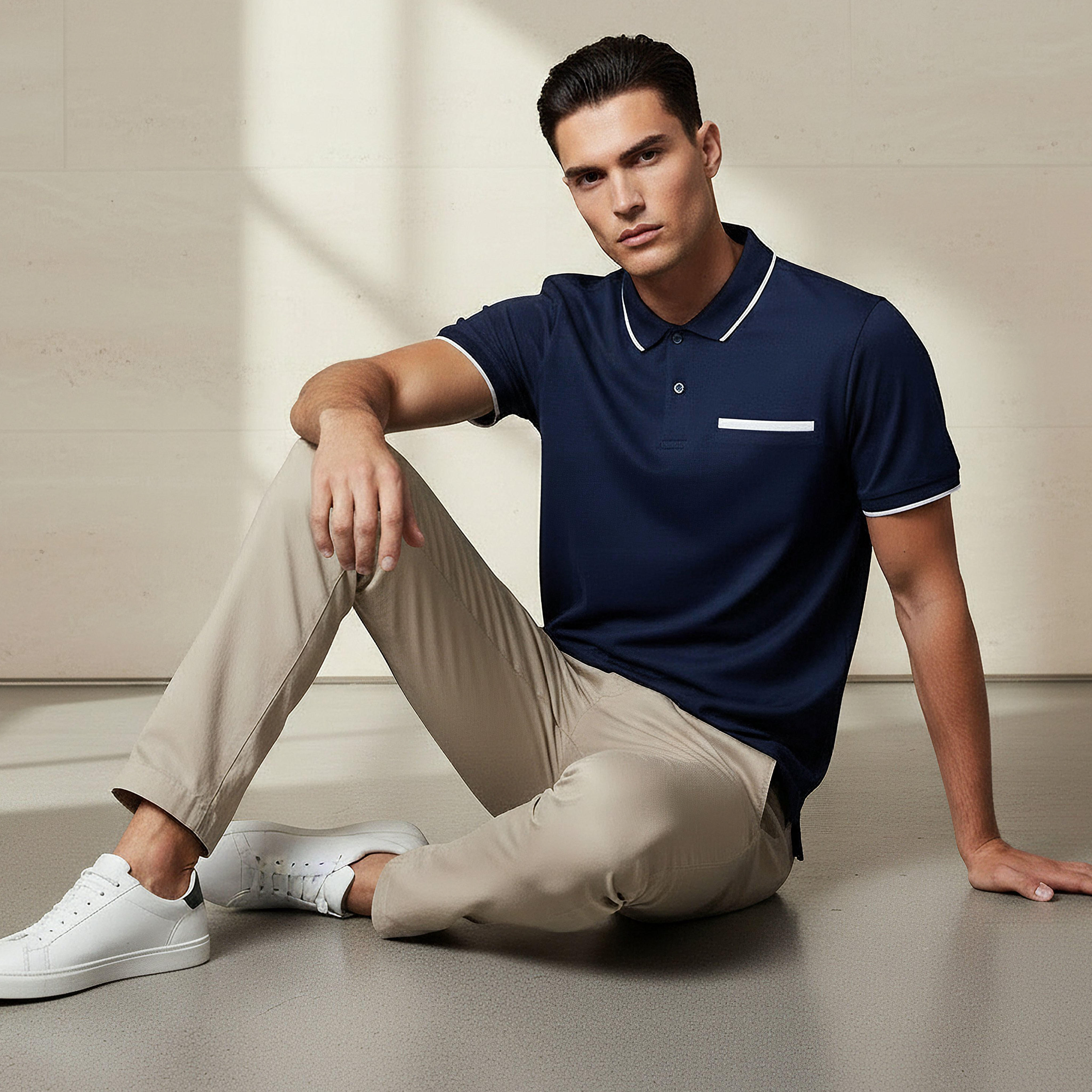Men Short Sleeves Textured Pique Polo T-shirt-men-clothing-tshirtsandpolos-polos-image-2