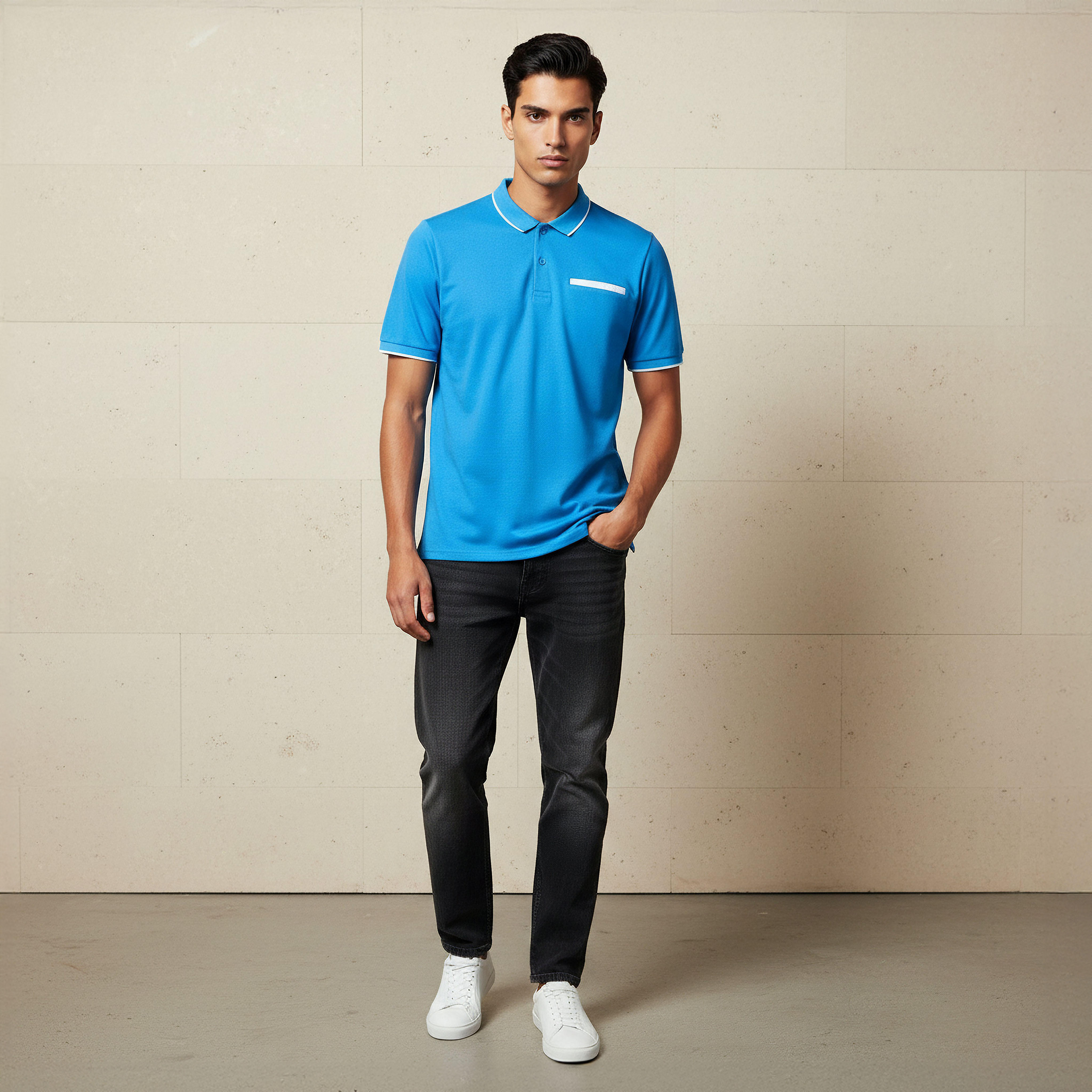 Men Short Sleeves Textured Pique Polo T-shirt-men-clothing-tshirtsandpolos-polos-image-2