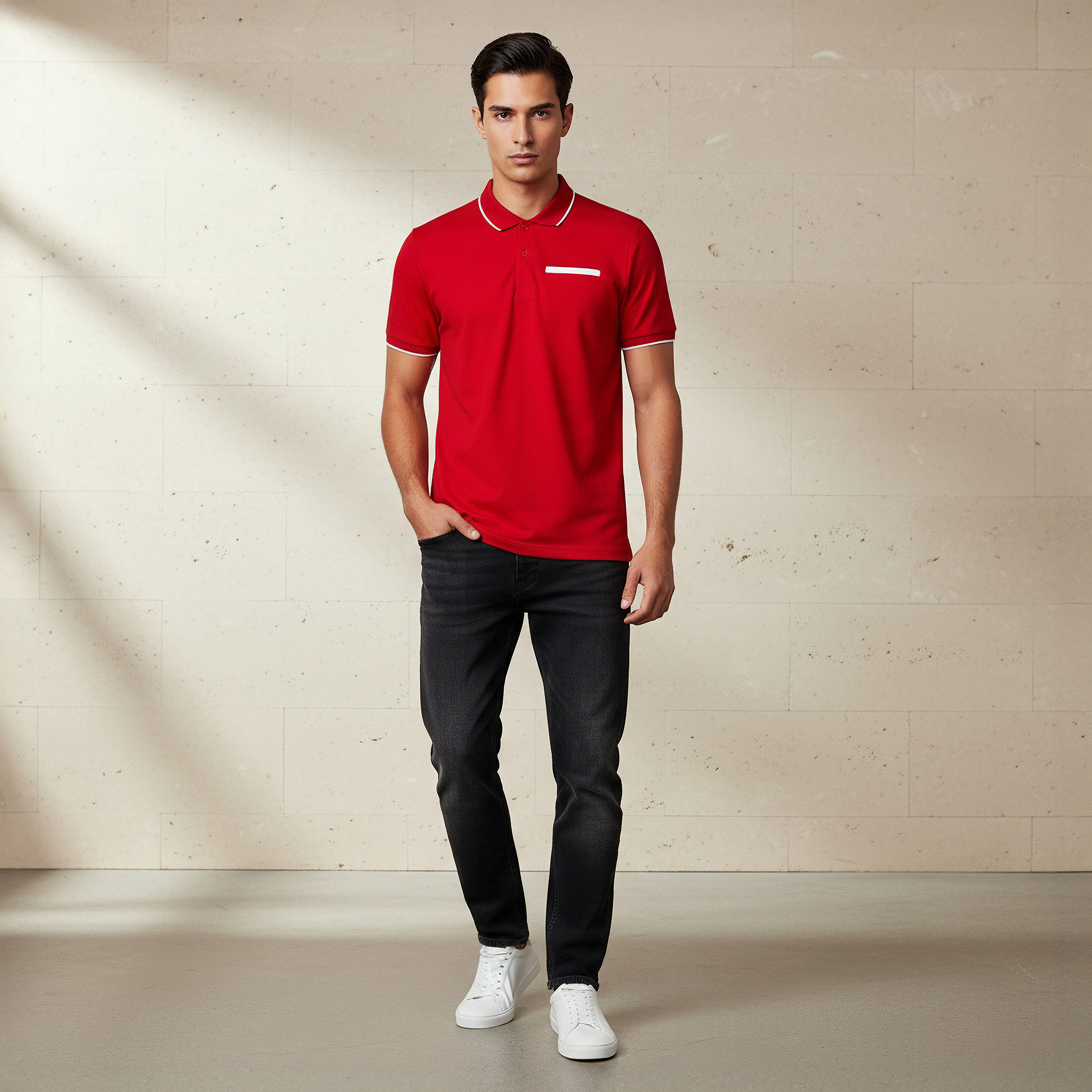 Men Short Sleeves Textured Pique Polo T-shirt-men-clothing-tshirtsandpolos-polos-image-2
