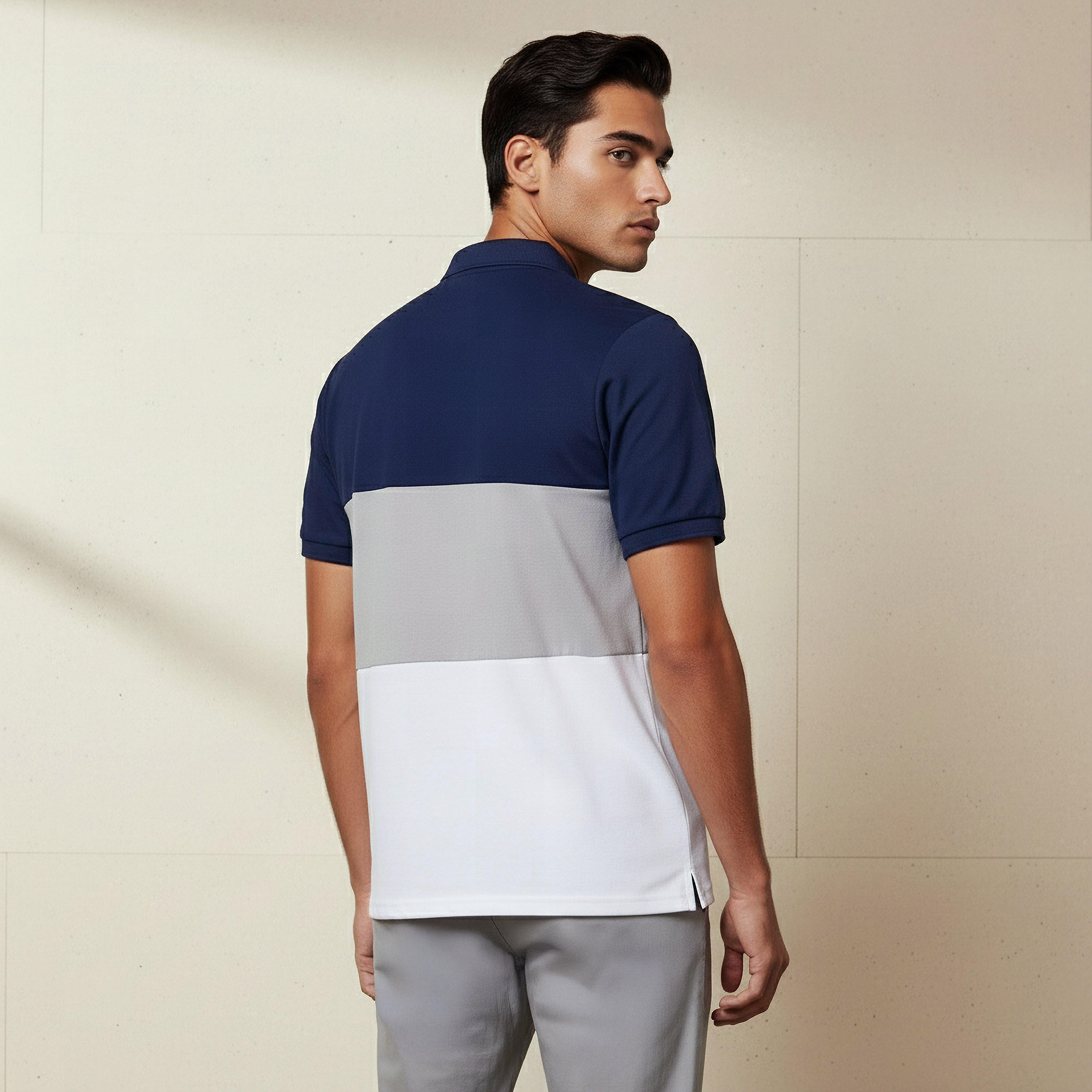 Men Short Sleeves Colourblock Pique Polo T-shirt-men-clothing-tshirtsandpolos-polos-image-3