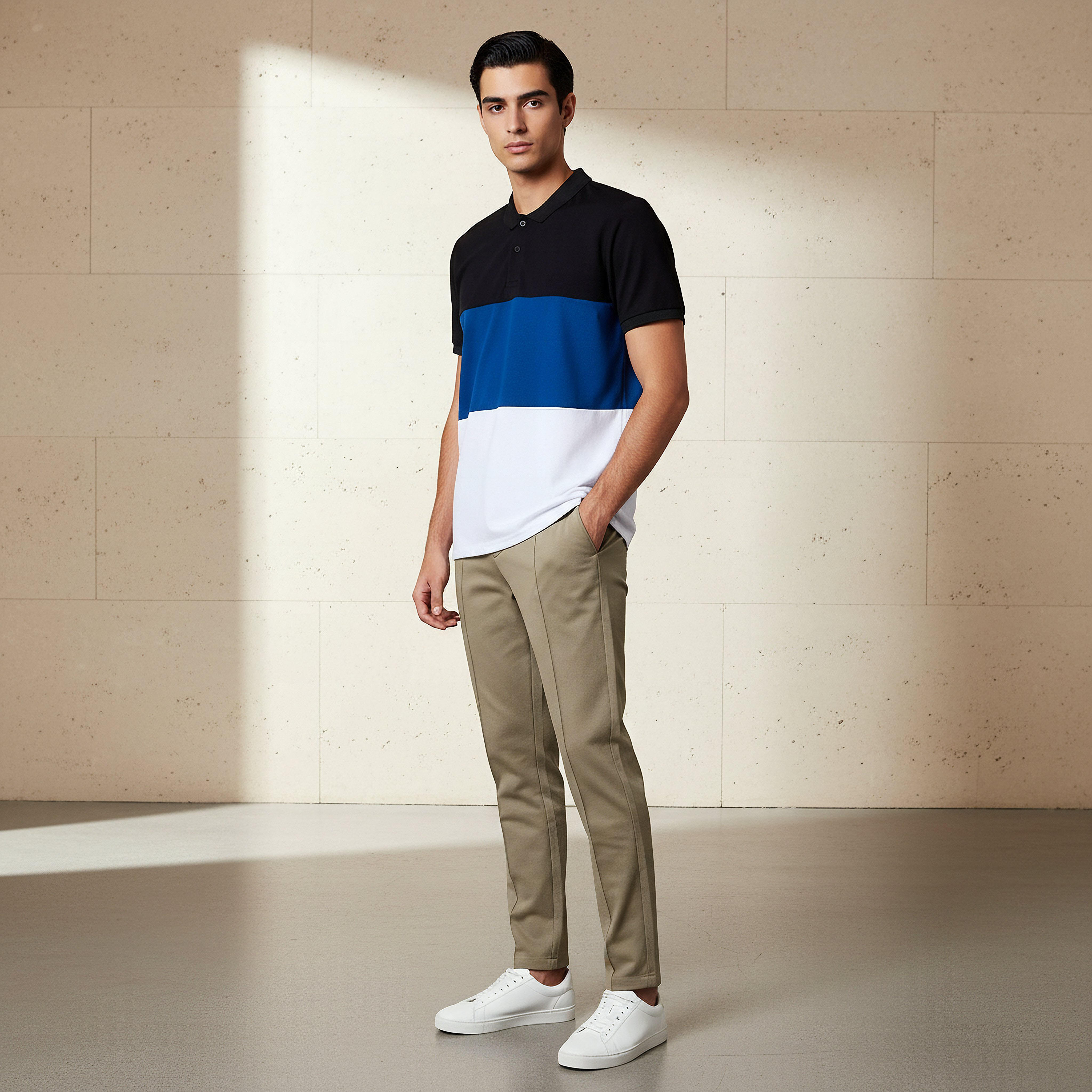 Men Short Sleeves Colourblock Pique Polo T-shirt-men-clothing-tshirtsandpolos-polos-image-5