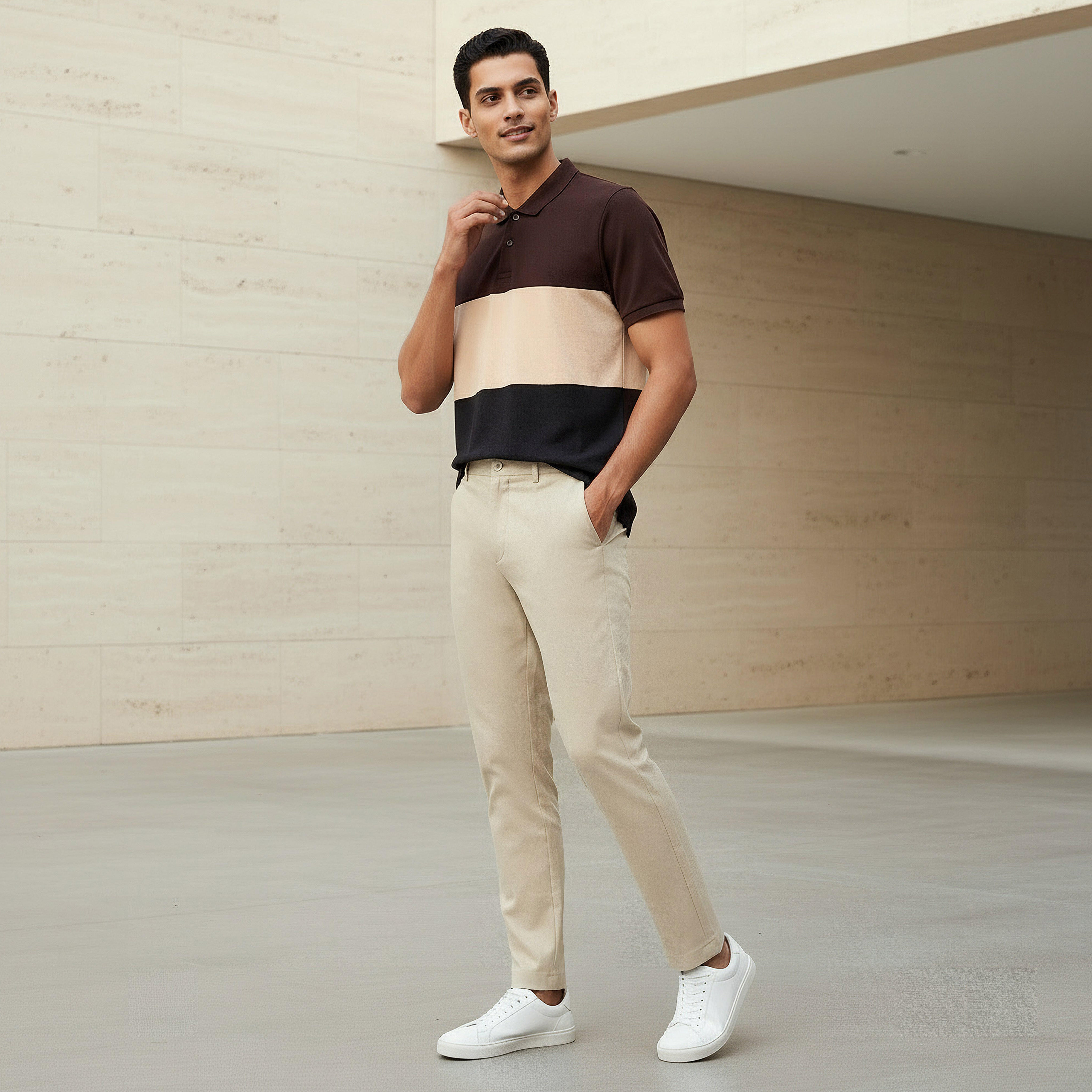 Men Short Sleeves Colourblock Pique Polo T-shirt-men-clothing-tshirtsandpolos-polos-image-2