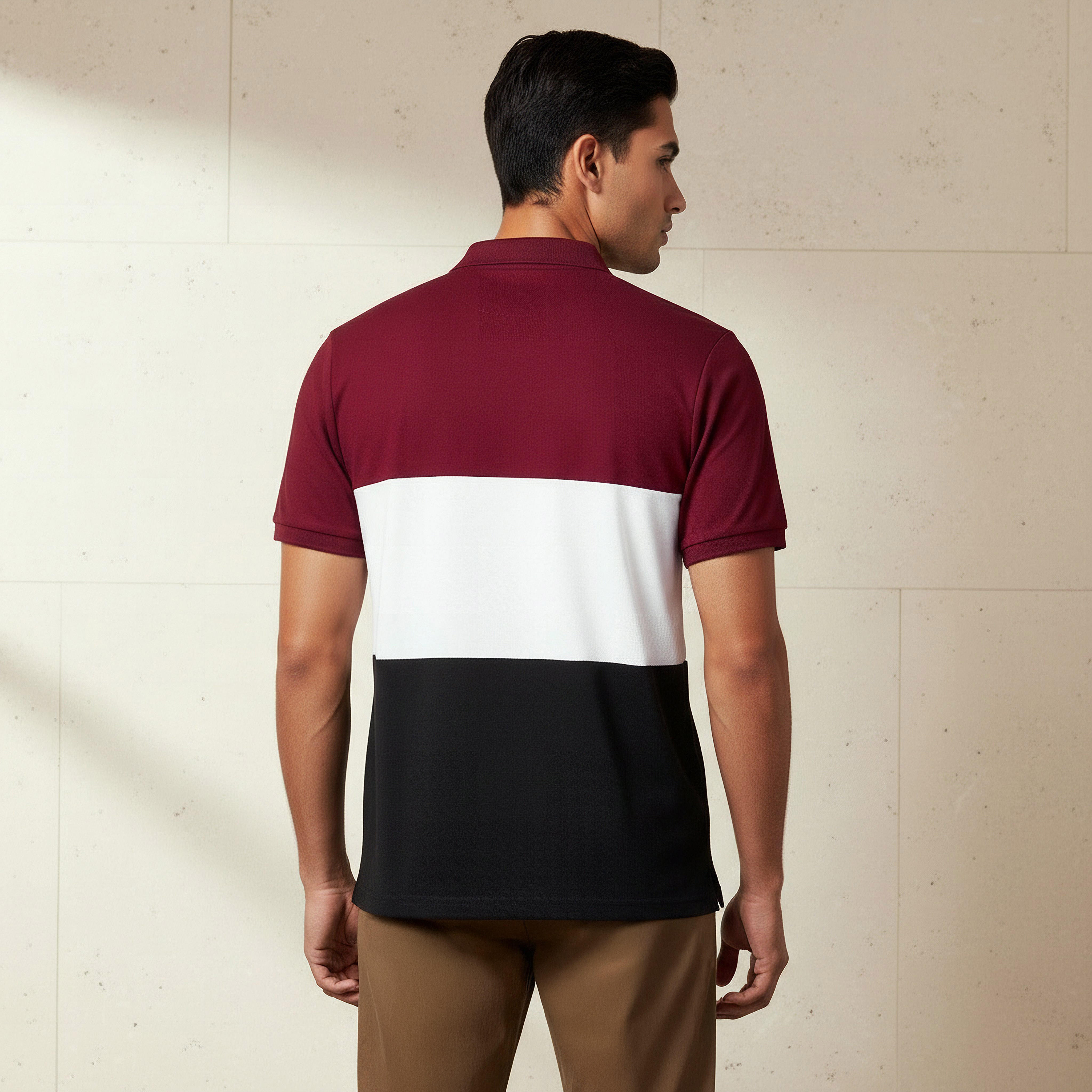 Men Short Sleeves Colourblock Pique Polo T-shirt-men-clothing-tshirtsandpolos-polos-image-3