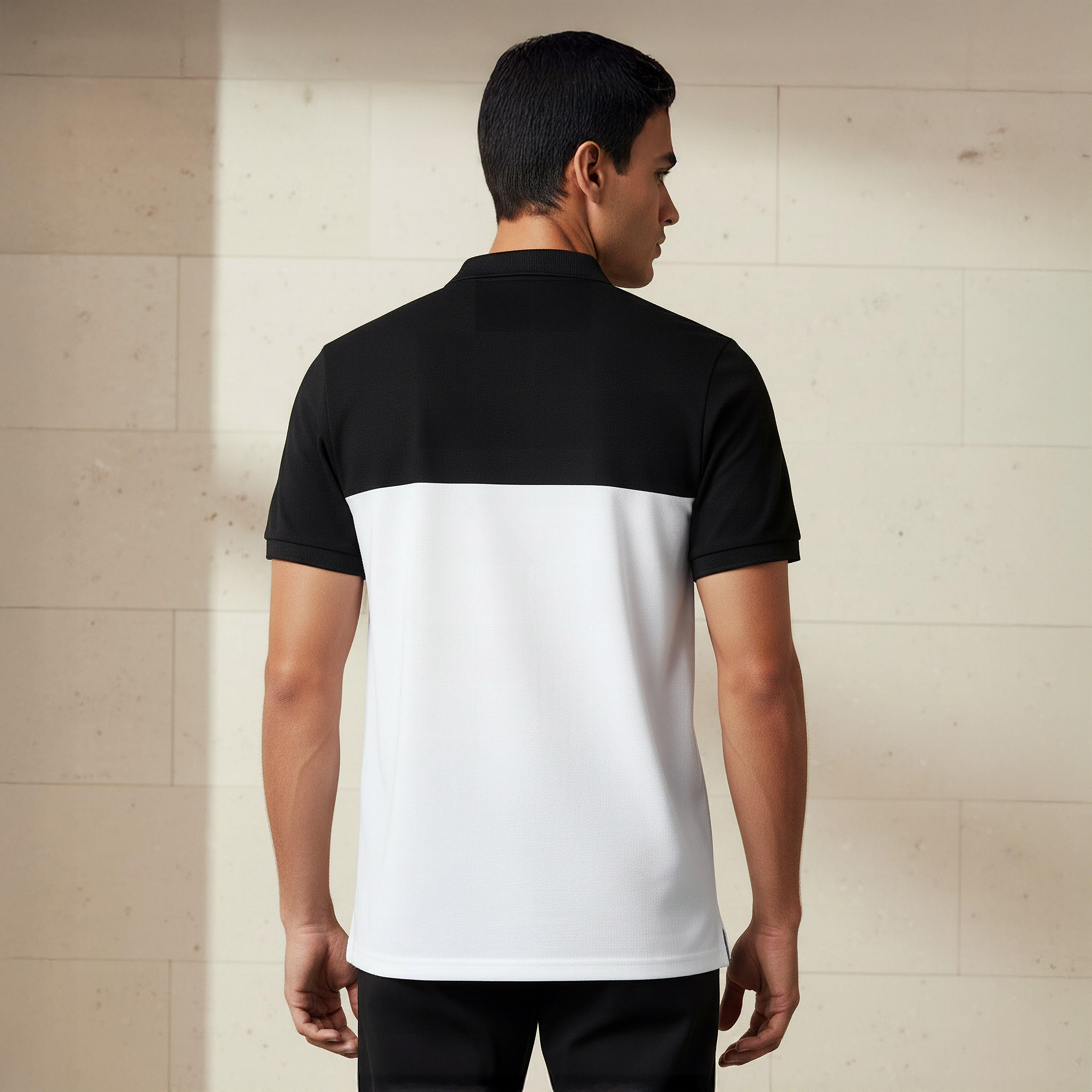 Men Short Sleeves Colourblock Pique Polo T-shirt-men-clothing-tshirtsandpolos-polos-image-3