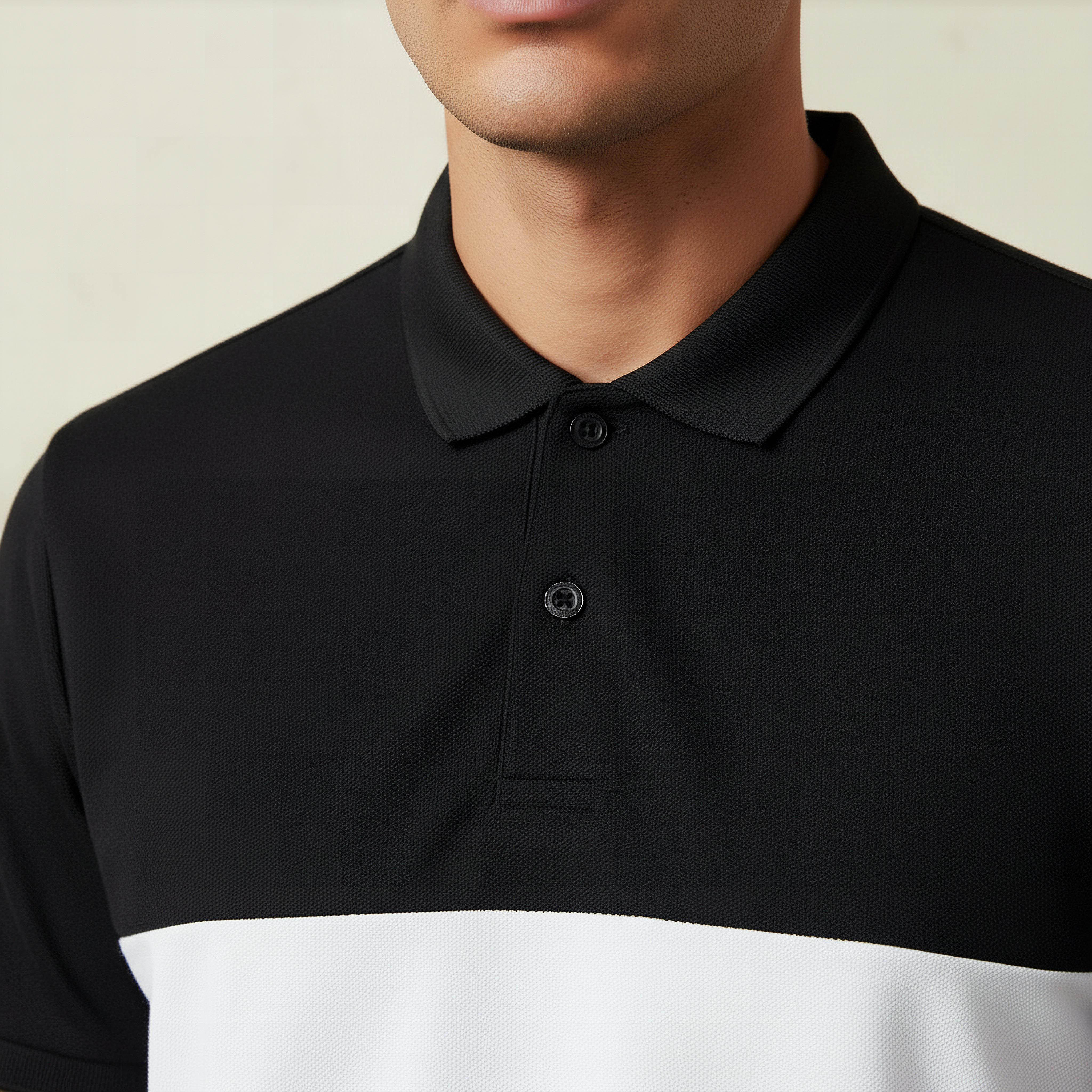 Men Short Sleeves Colourblock Pique Polo T-shirt-men-clothing-tshirtsandpolos-polos-image-4