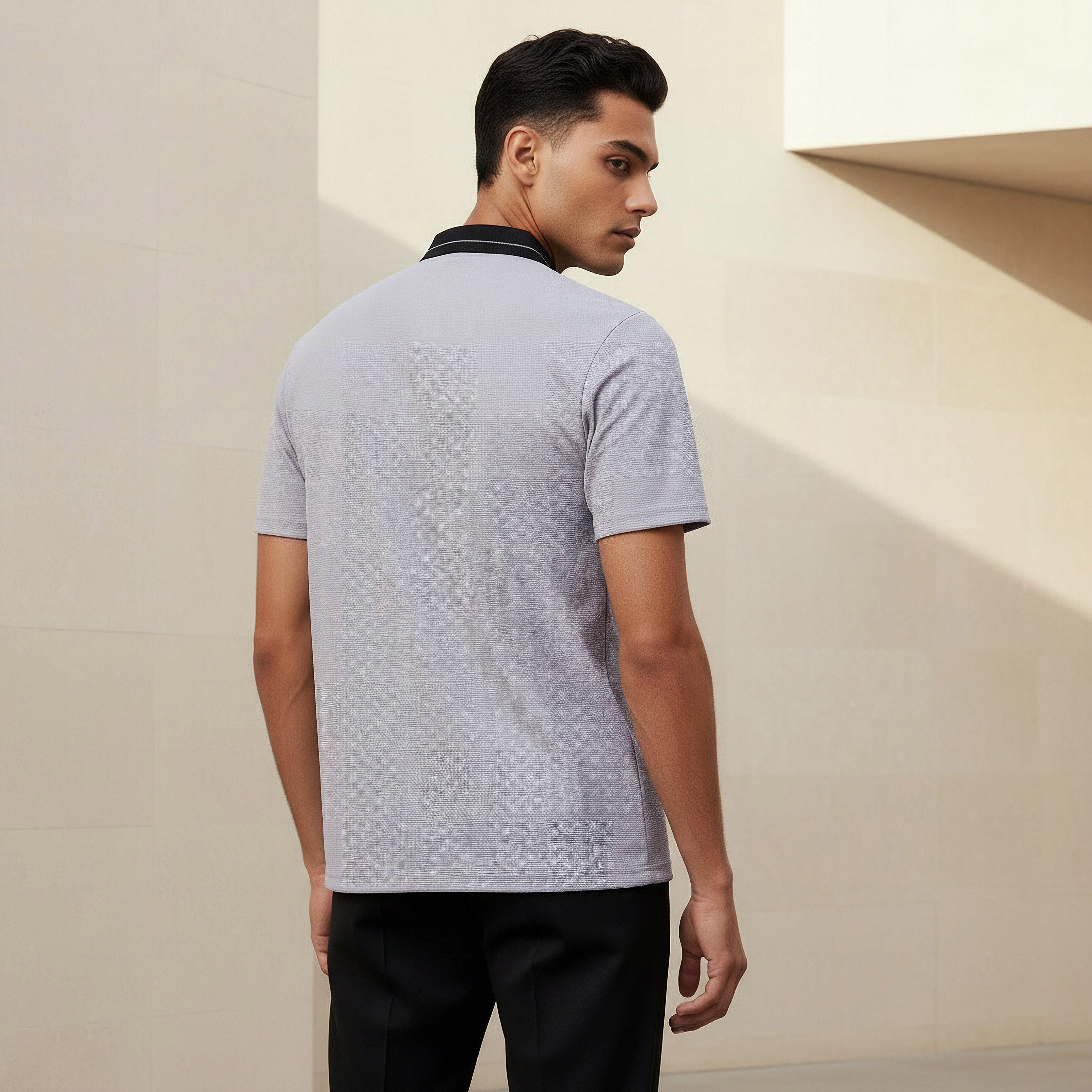 Men Short Sleeves Contrast Collar Pique Polo T-shirt-men-clothing-tshirtsandpolos-polos-image-3