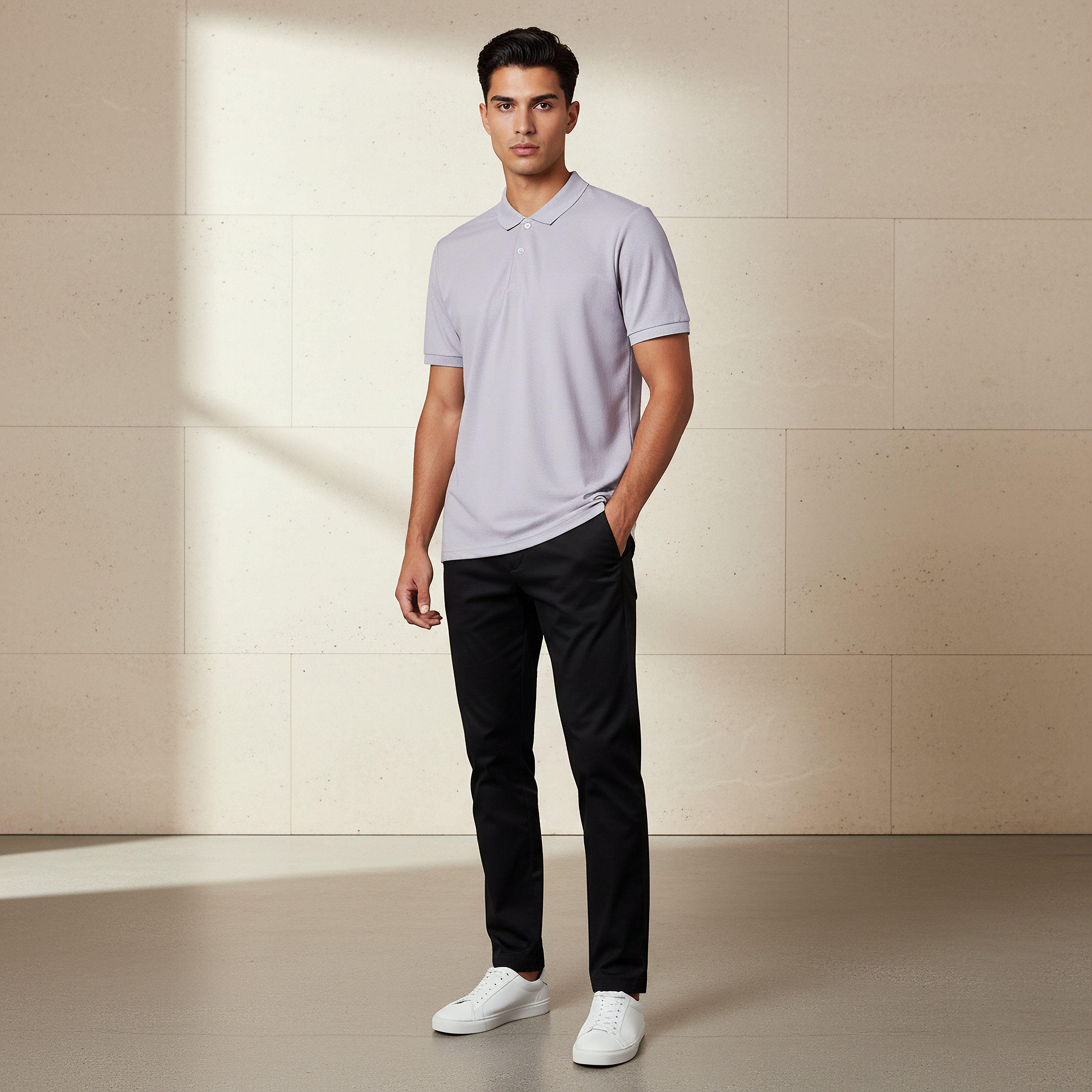 Men Short Sleeves Textured Pique Polo T-shirt-men-clothing-tshirtsandpolos-polos-image-2